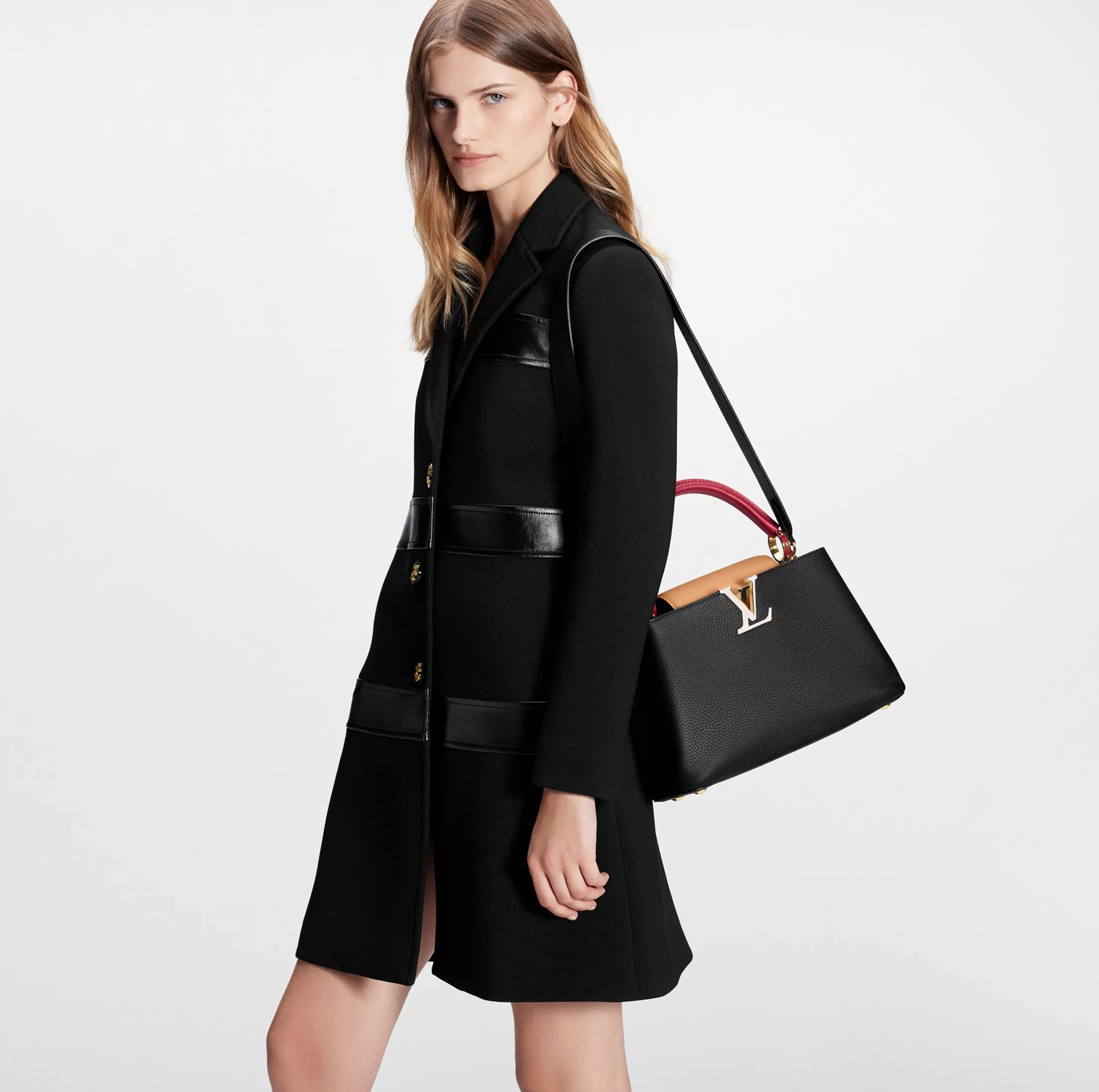 Replica valentino bags Bagsaaa M20704 Capucines MM Noir Rubis