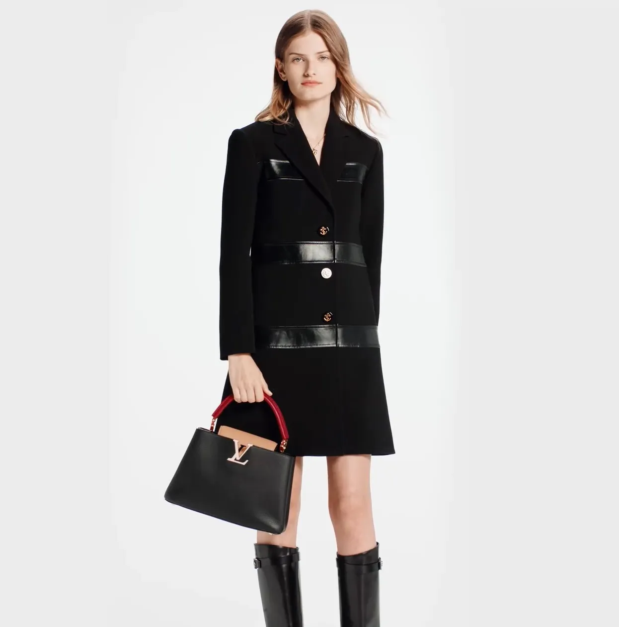 Replica valentino bags Bagsaaa M20704 Capucines MM Noir Rubis
