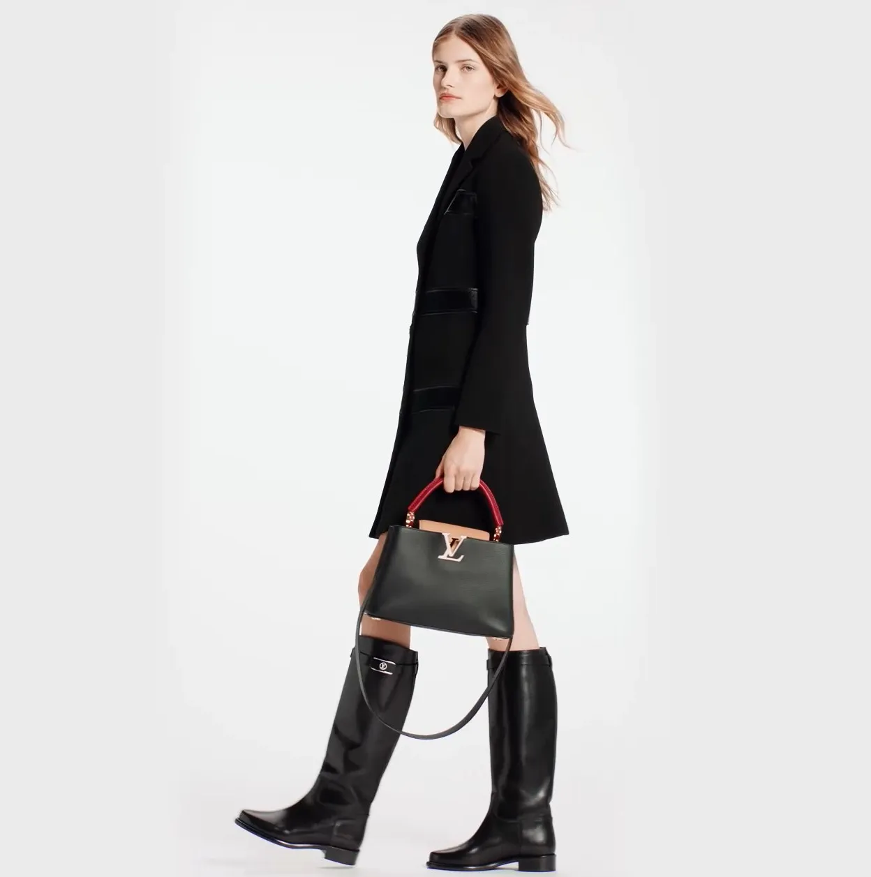 Replica valentino bags Bagsaaa M20704 Capucines MM Noir Rubis
