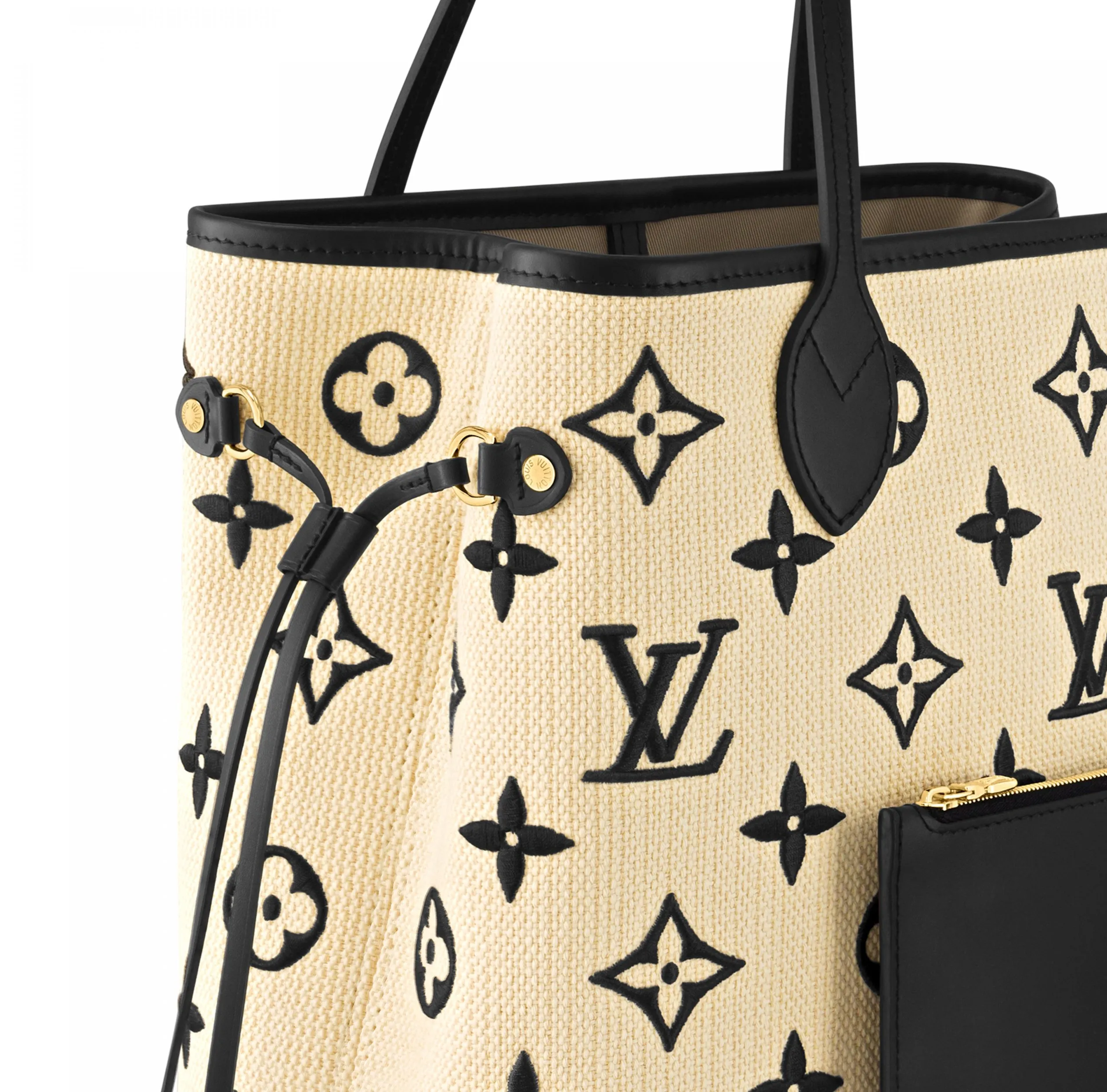 Replica shop Bagsaaa M22838 Neverfull MM Lotus cotton Black Beige