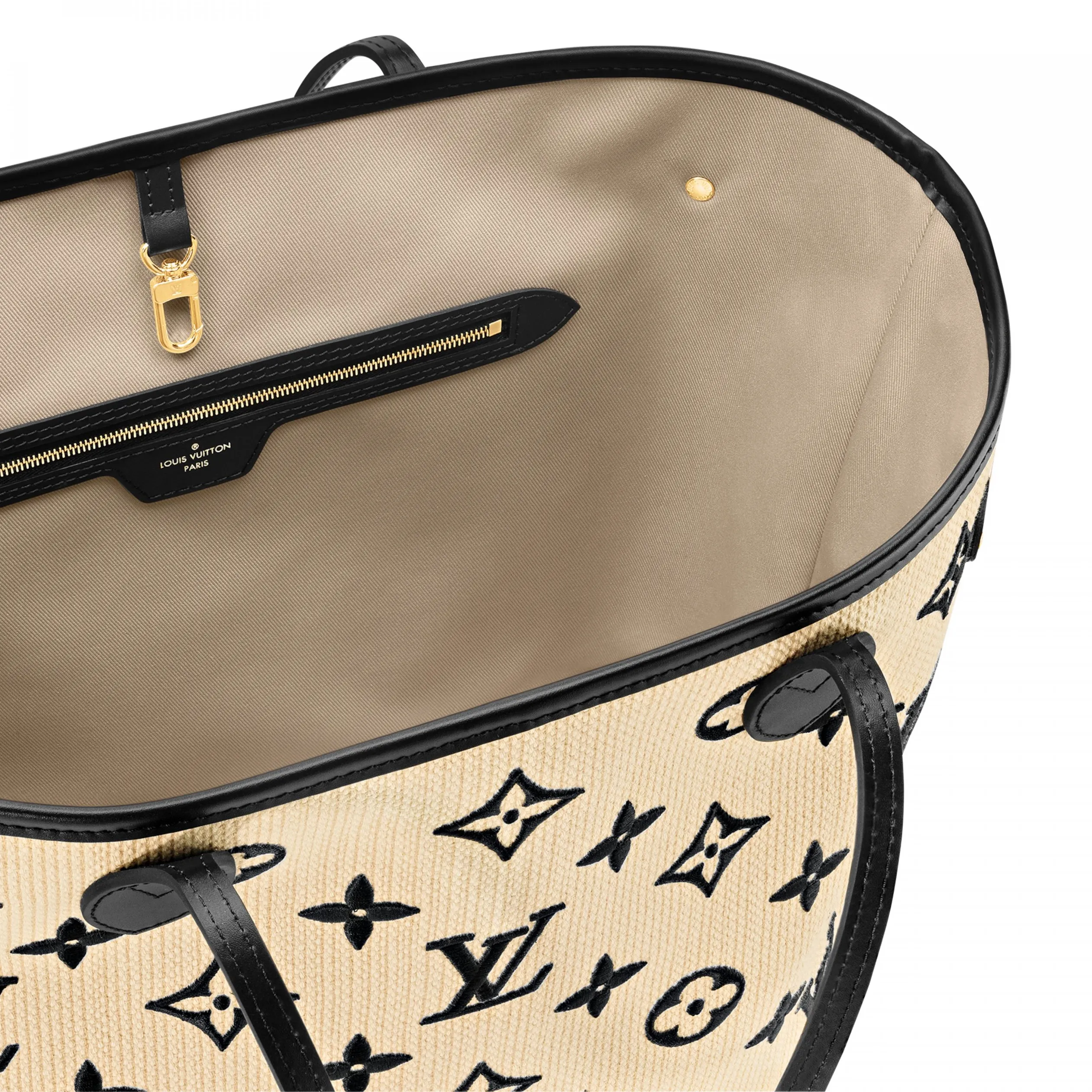 Replica shop Bagsaaa M22838 Neverfull MM Lotus cotton Black Beige