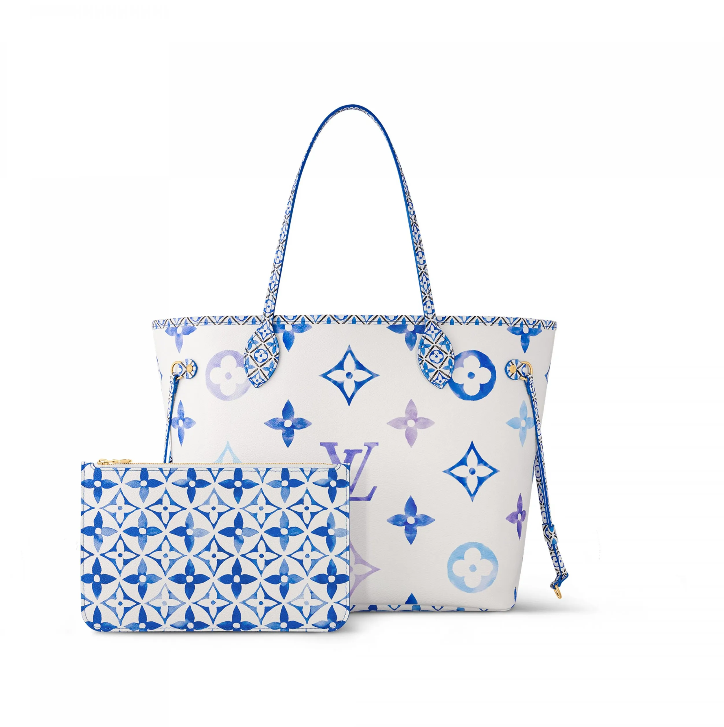 Replica ysl bags Bagsaaa M22979 Neverfull MM Blue Monogram