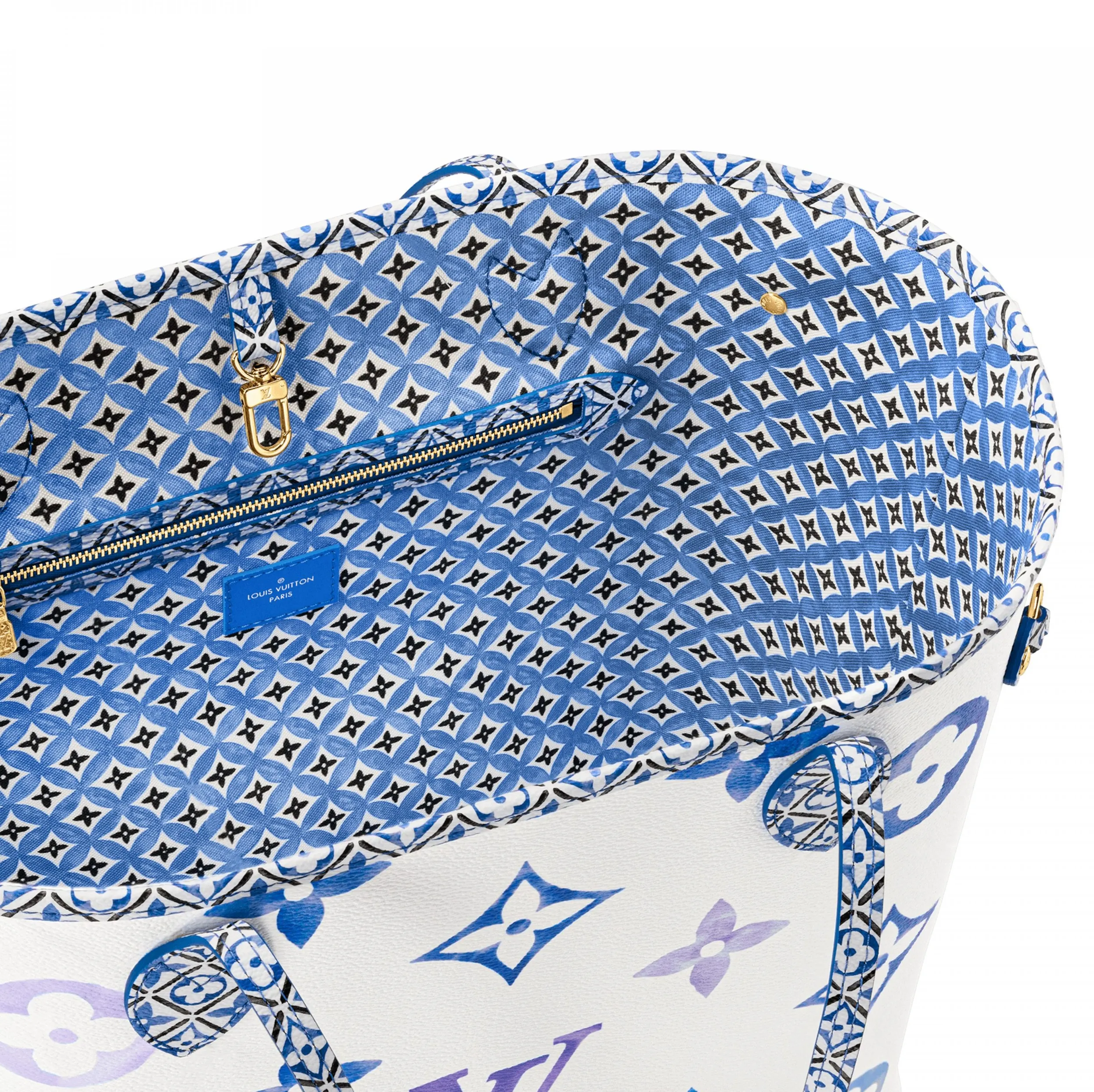 Replica ysl bags Bagsaaa M22979 Neverfull MM Blue Monogram