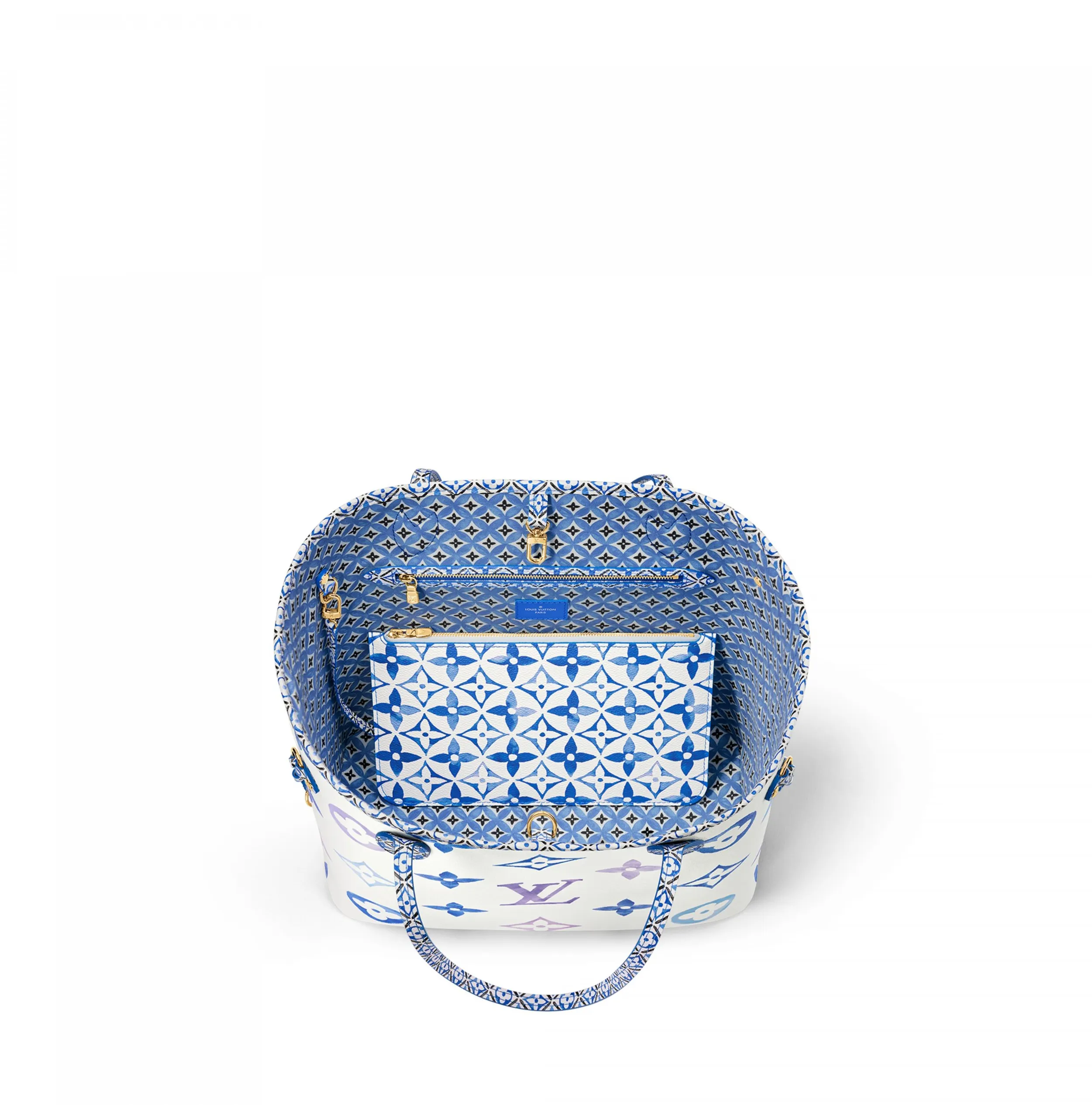 Replica ysl bags Bagsaaa M22979 Neverfull MM Blue Monogram