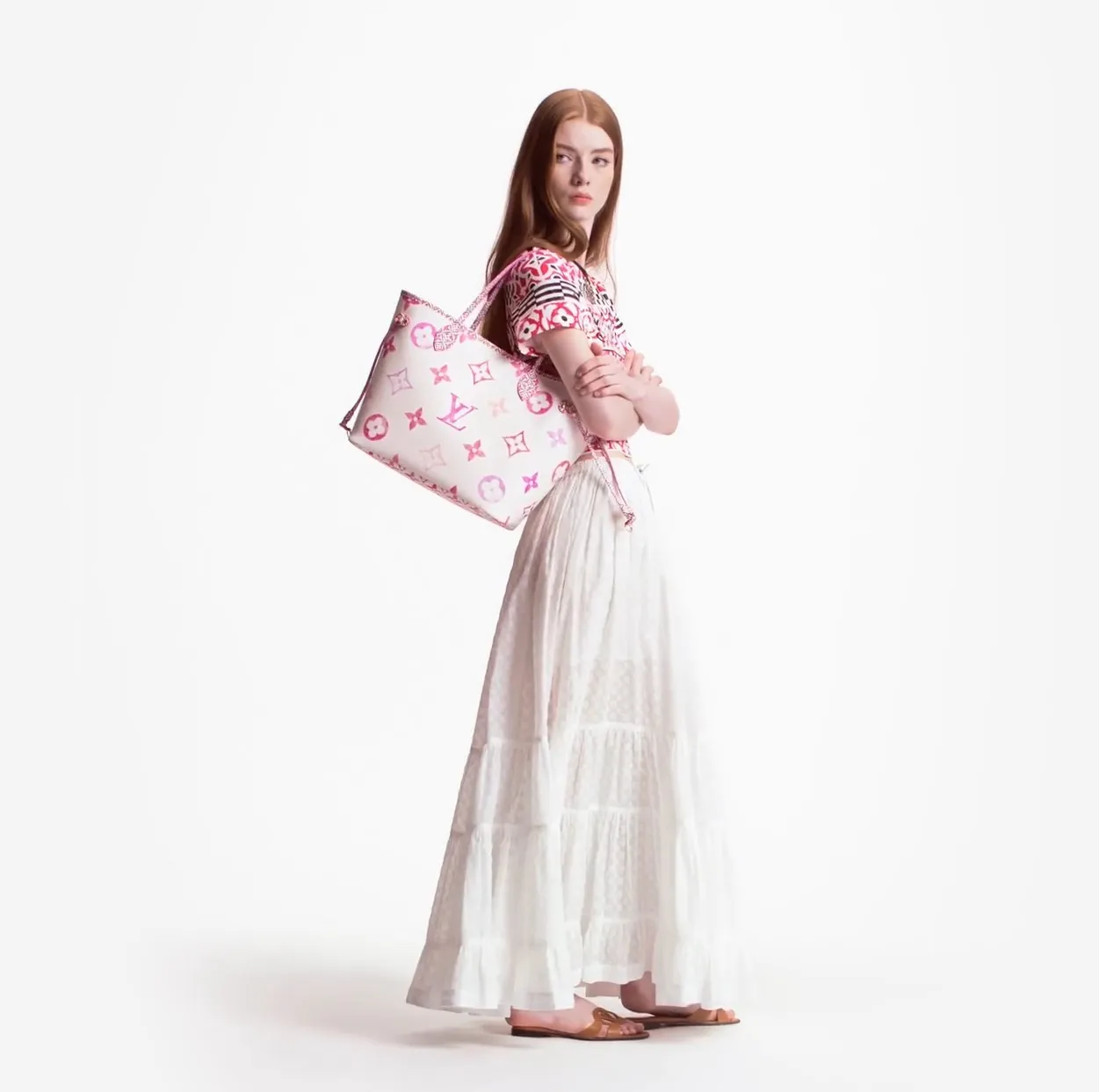 Ralph lauren clothing store Bagsaaa M22980 Neverfull MM Pink Monogram