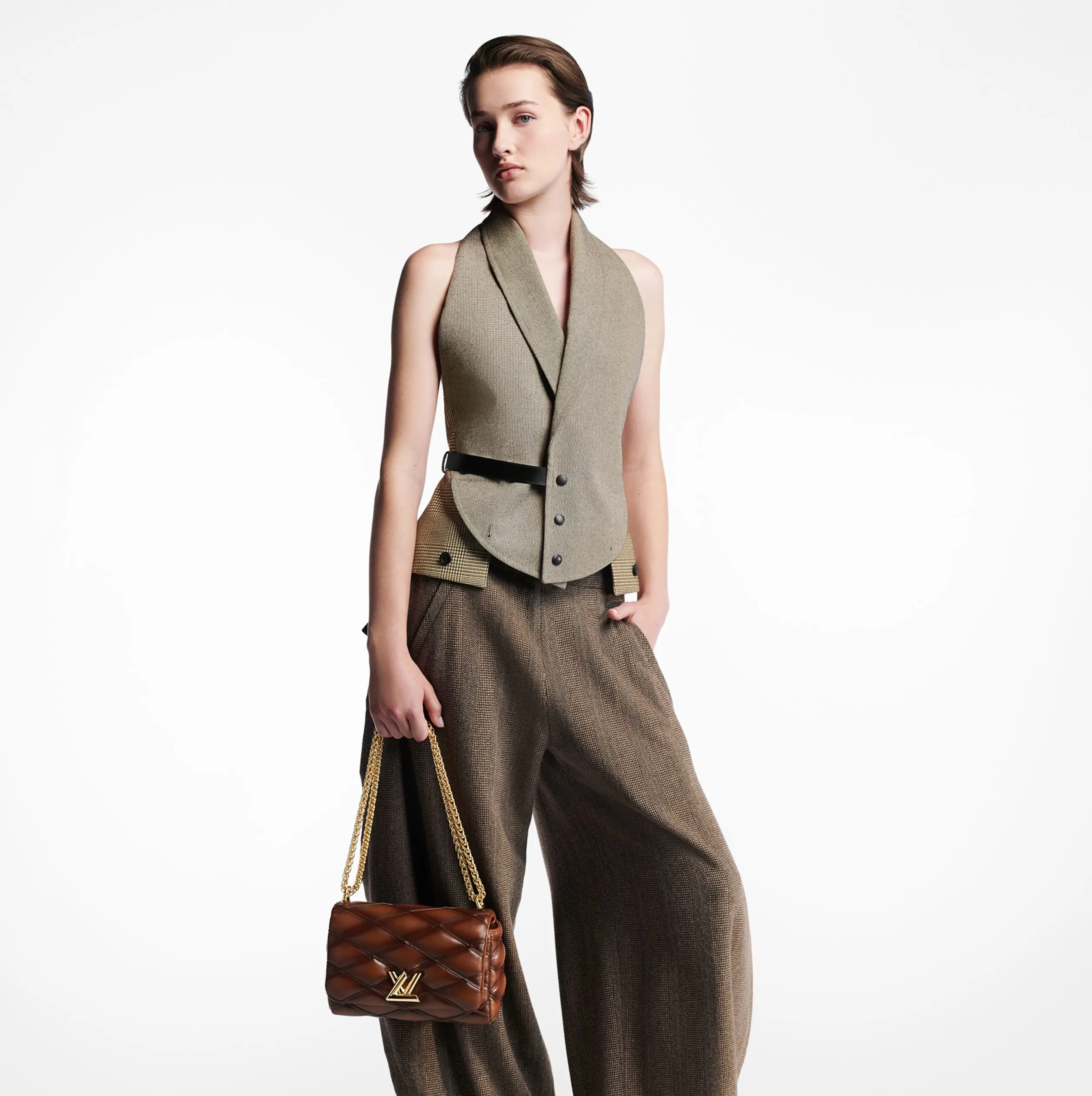 Original chanel store Bagsaaa M23601 GO-14 MM Smoked Tan