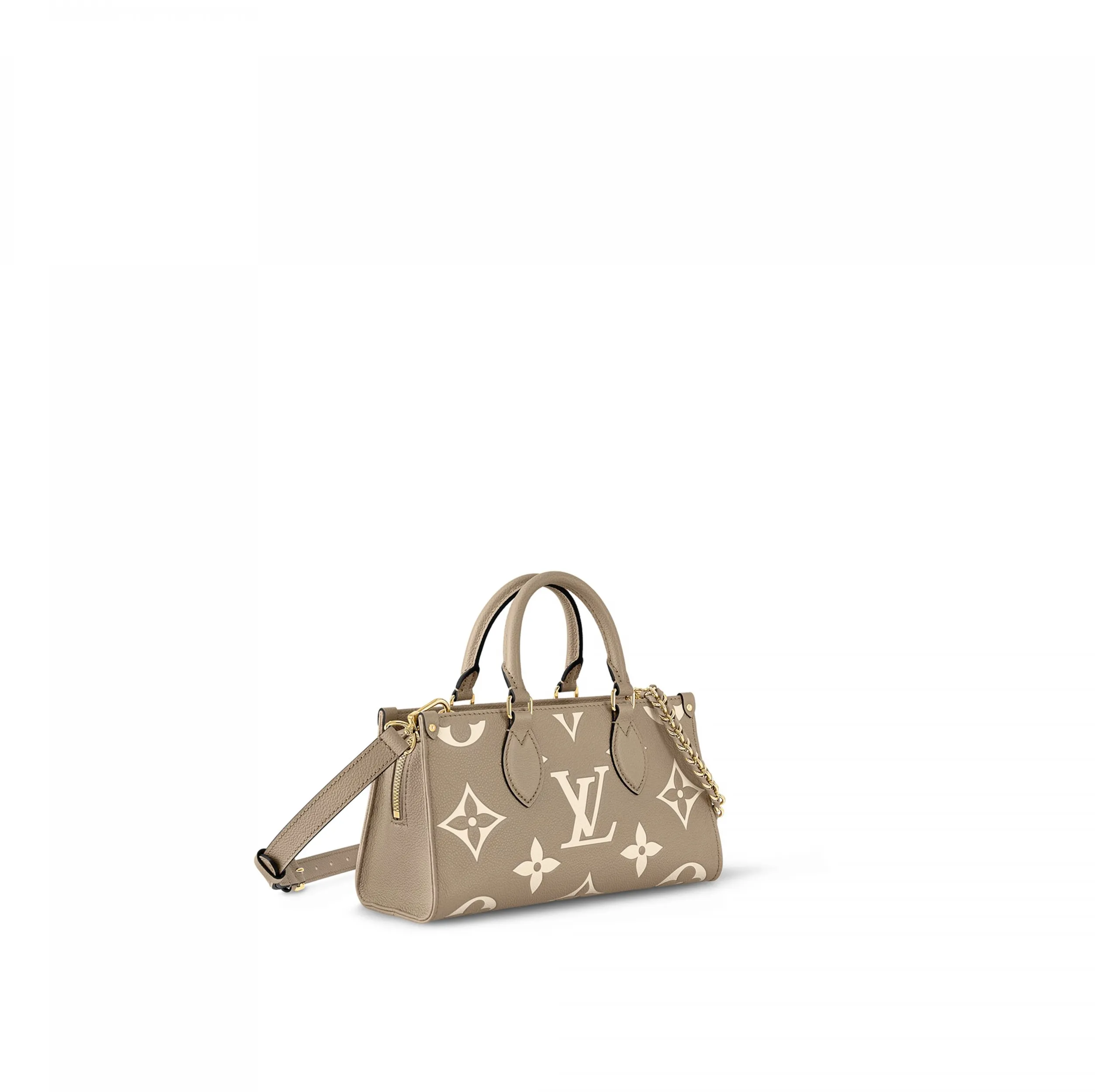 Original chanel store Bagsaaa M23641 OnTheGo East West Dove Cream Bicolor Monogram Empreinte Leather