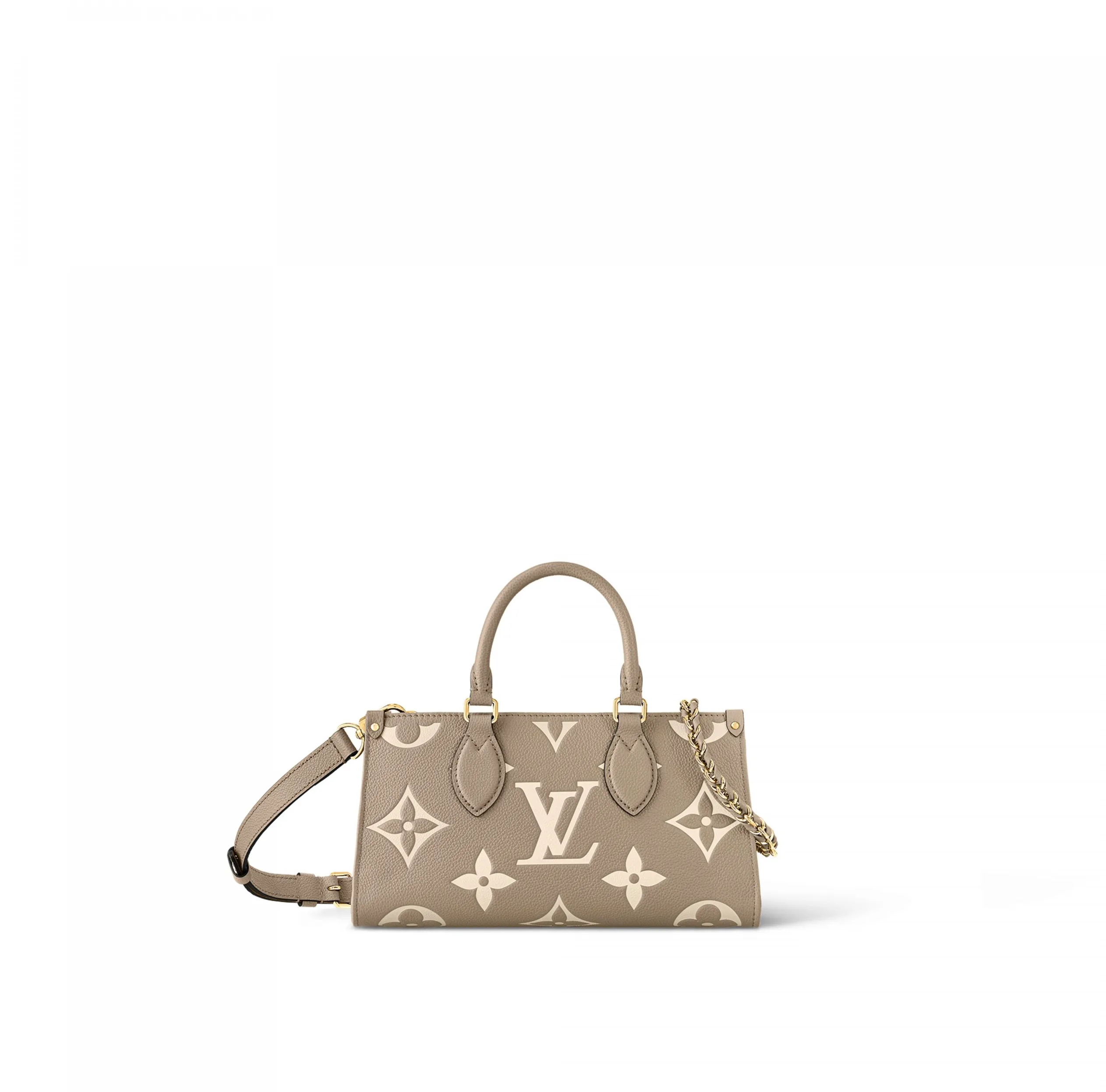 Bagsaaa M23641 OnTheGo East West Dove Cream Bicolor Monogram Empreinte Leather