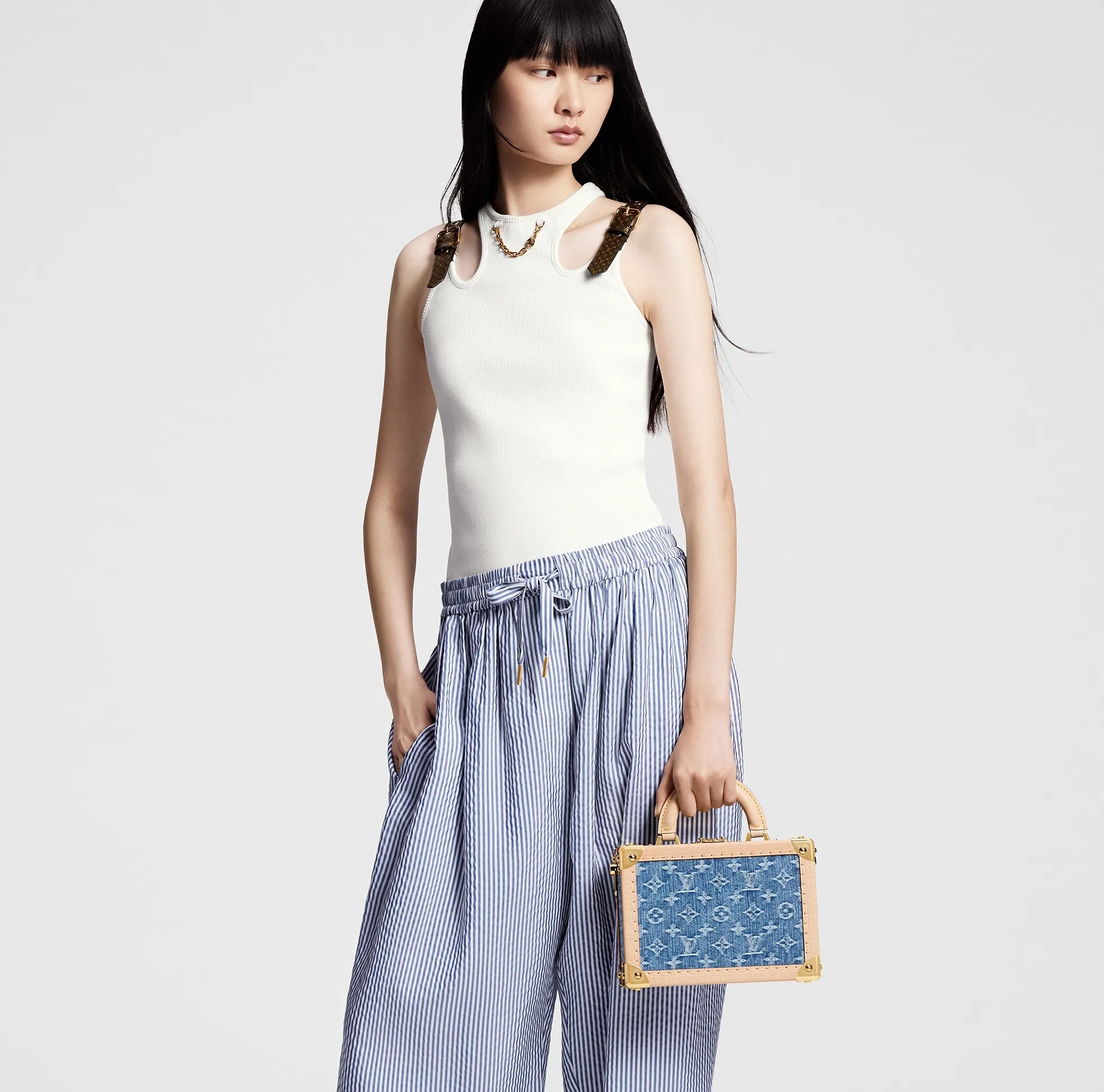 High quality replica bags Bagsaaa M24161 Petite Valise Denim Blue