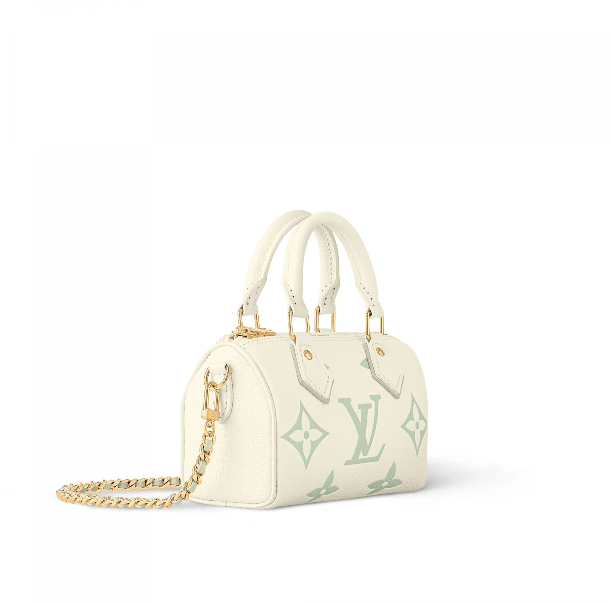 Lv shoes replica Bagsaaa M24169 Nano Speedy Matcha Green