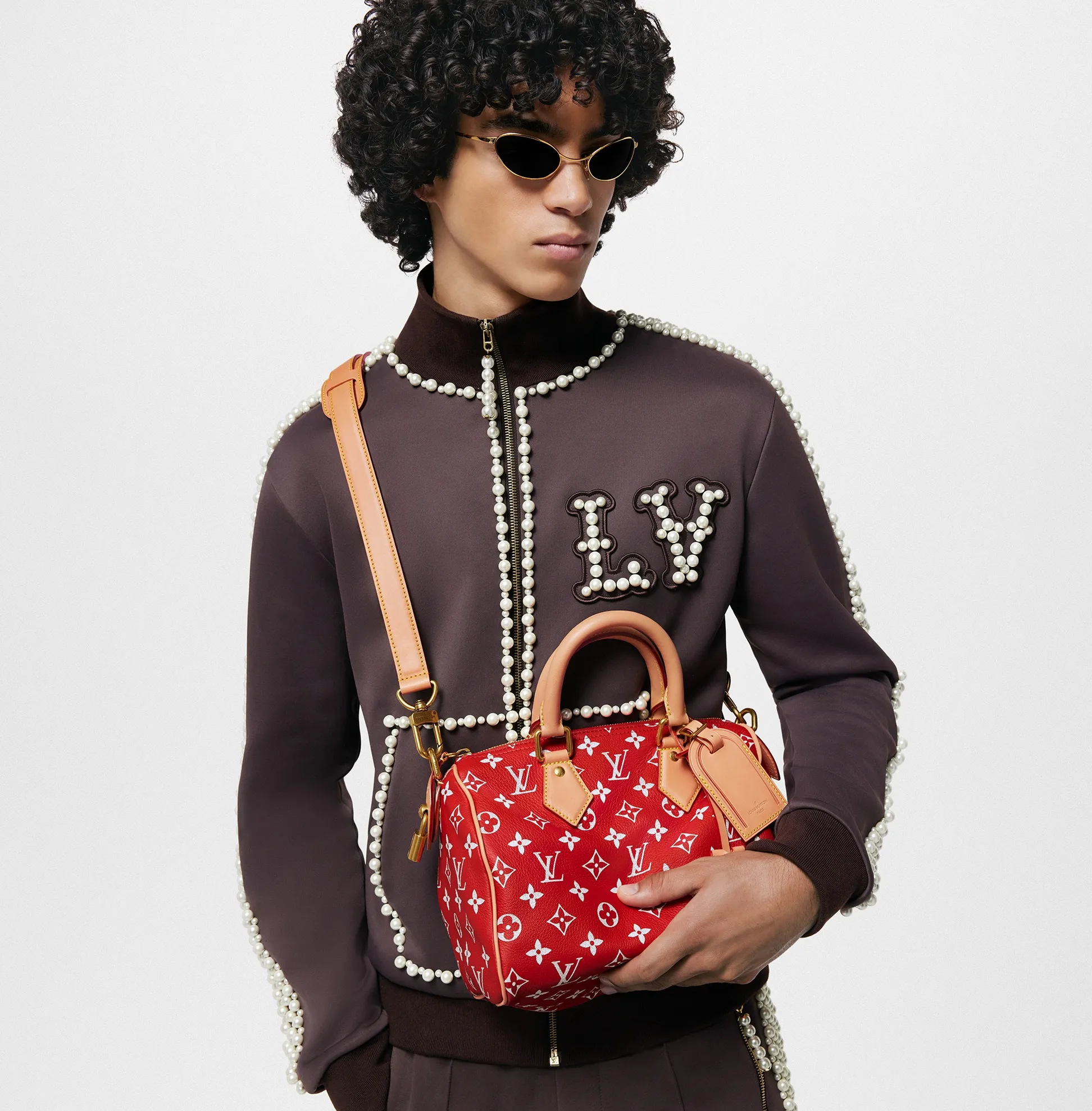 Iv belts replica Bagsaaa M24425 Speedy P9 Bandoulière 25 Red