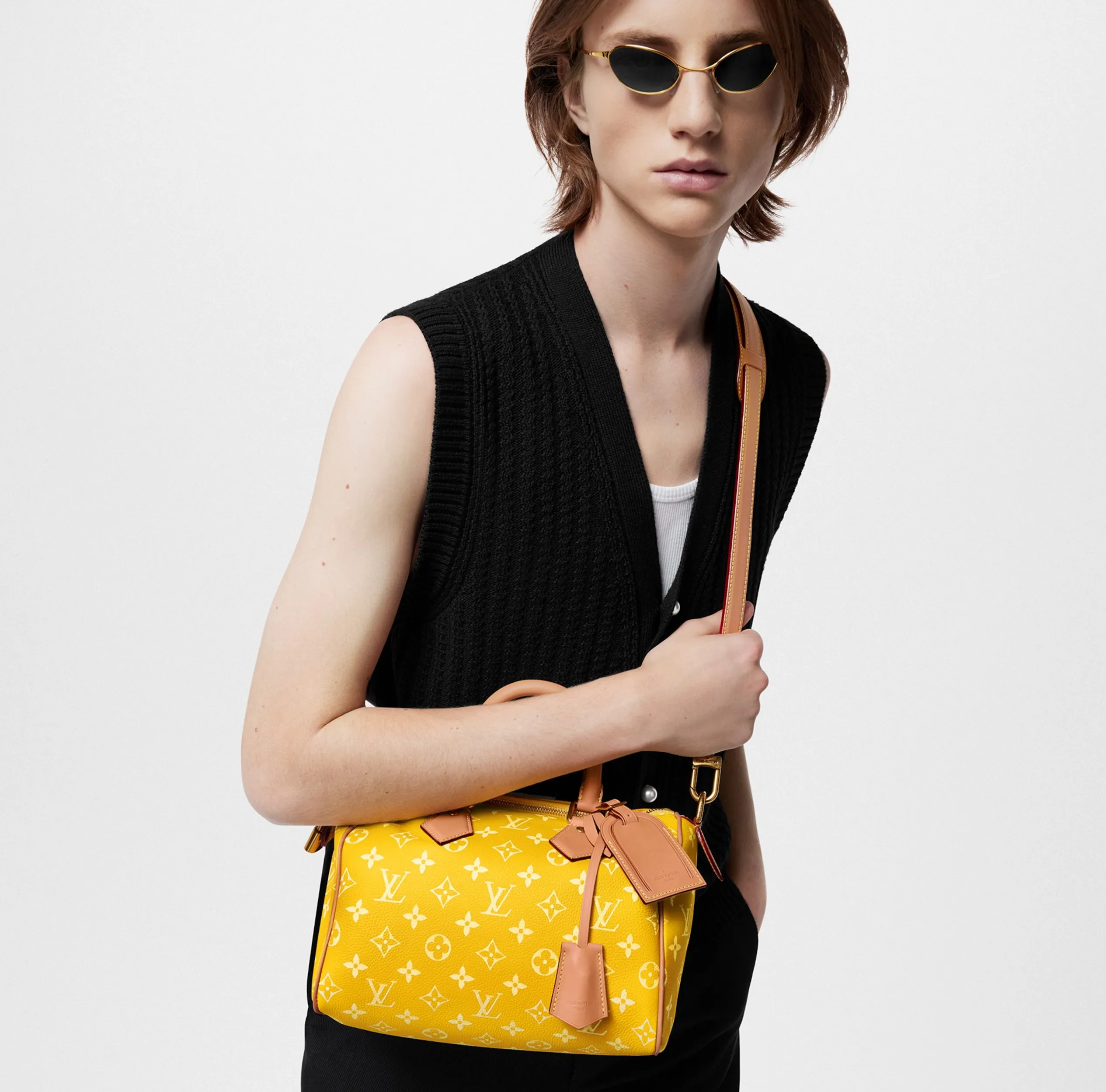 Replica bags lv Bagsaaa M24426 Speedy P9 Bandoulière 25 Yellow