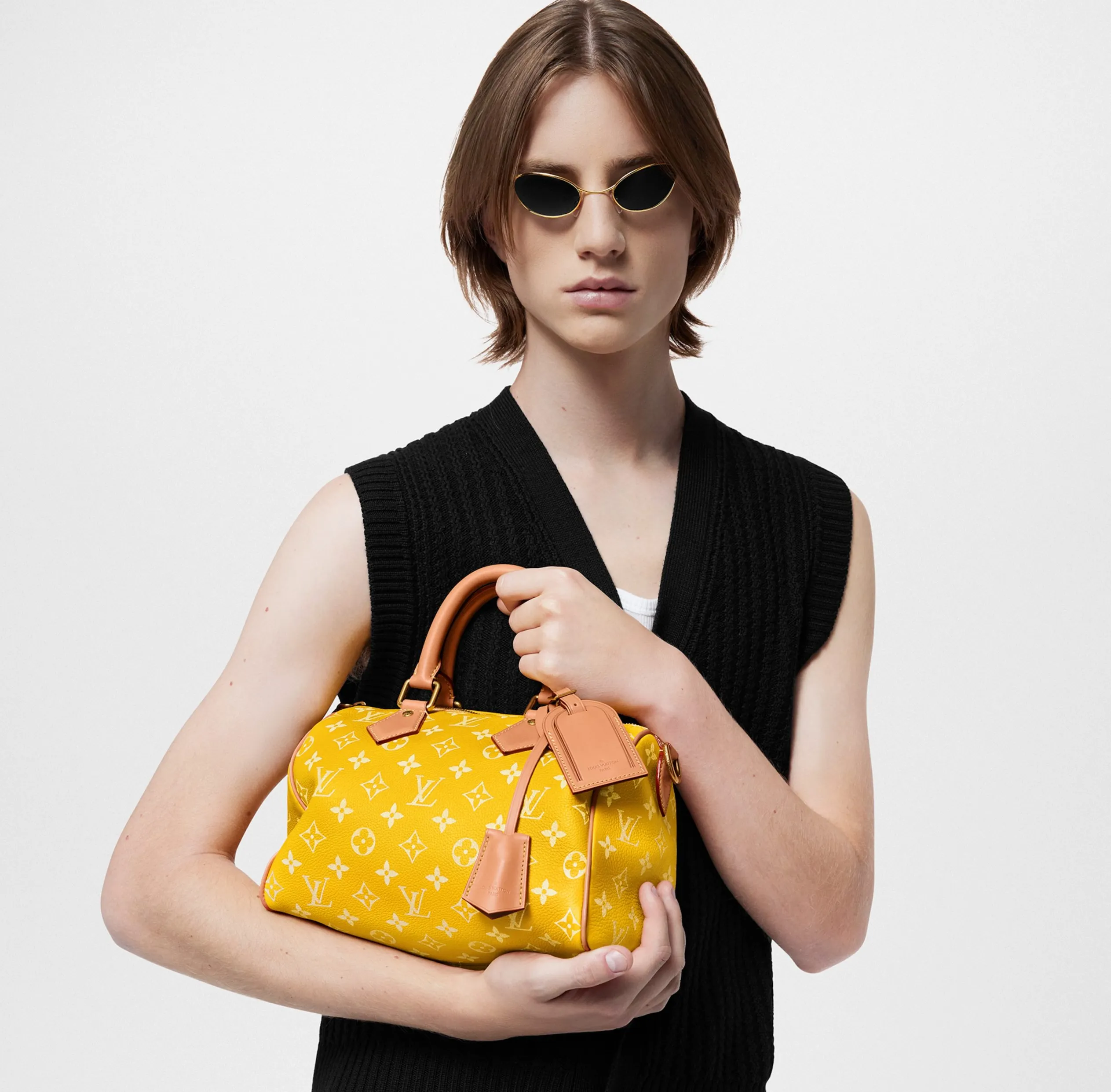 Replica bags lv Bagsaaa M24426 Speedy P9 Bandoulière 25 Yellow