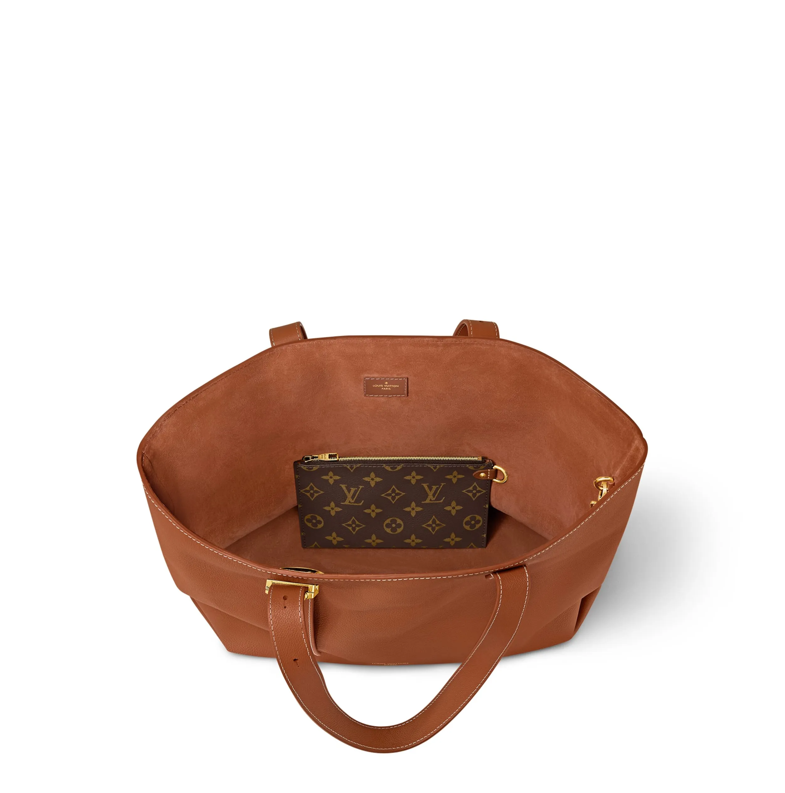 Lauren ralph lauren logo Bagsaaa M25342 Low Key Cabas MM Cognac Brown