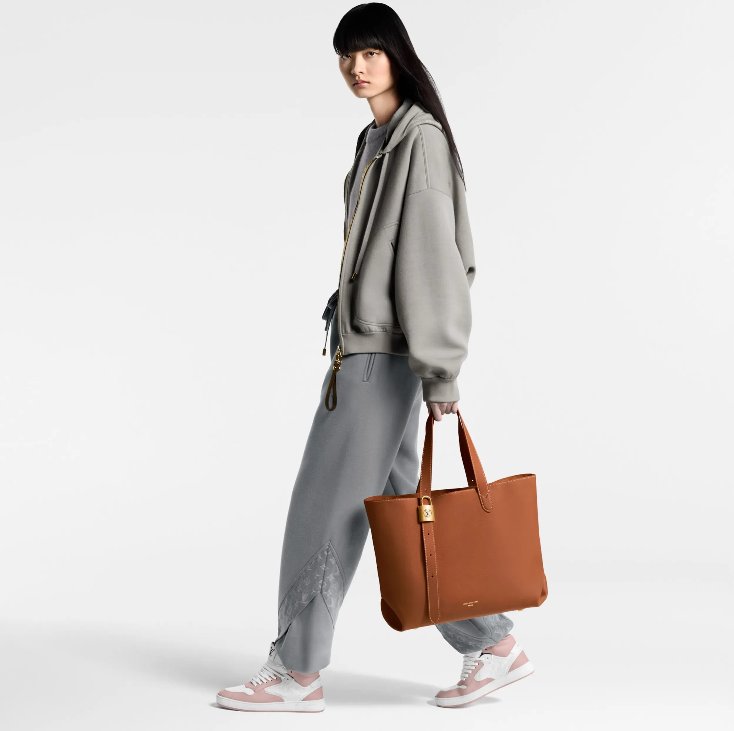Lauren ralph lauren logo Bagsaaa M25342 Low Key Cabas MM Cognac Brown