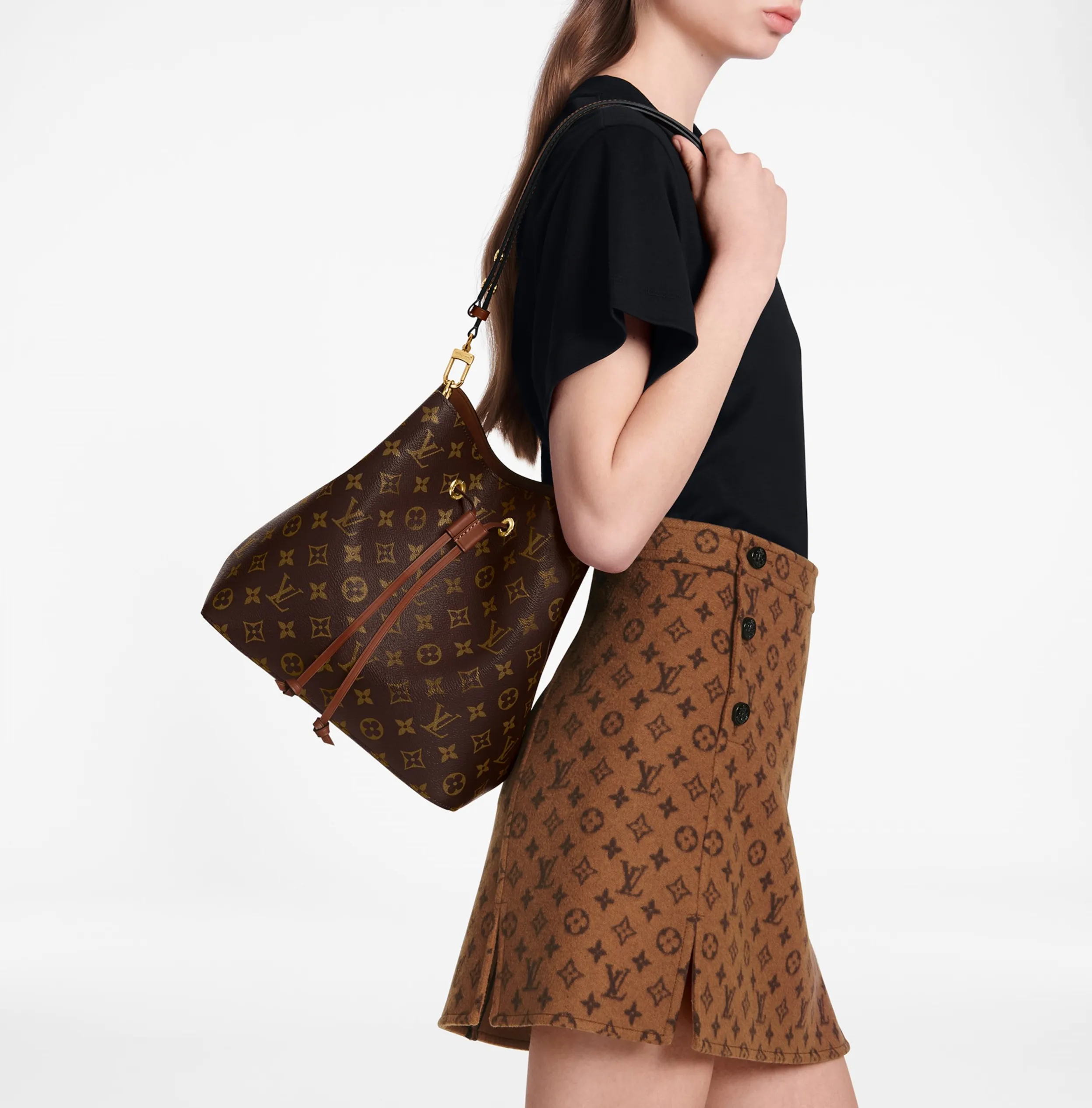 Lv shirt replica Bagsaaa M44887 Caramel Brown Monogram NéoNoé MM