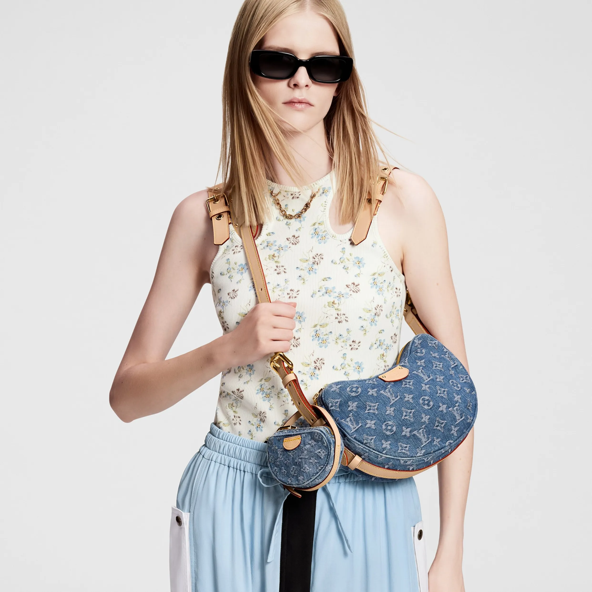 Balenciaga shoes replica Bagsaaa M46856 Croissant MM Denim Blue
