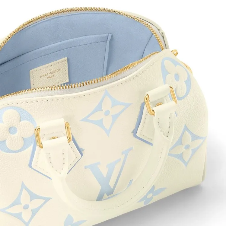 Dolce gabbana replica Bagsaaa M46883 Speedy Bandoulière 20 Bicolor Monogram Empreinte Leather Blue