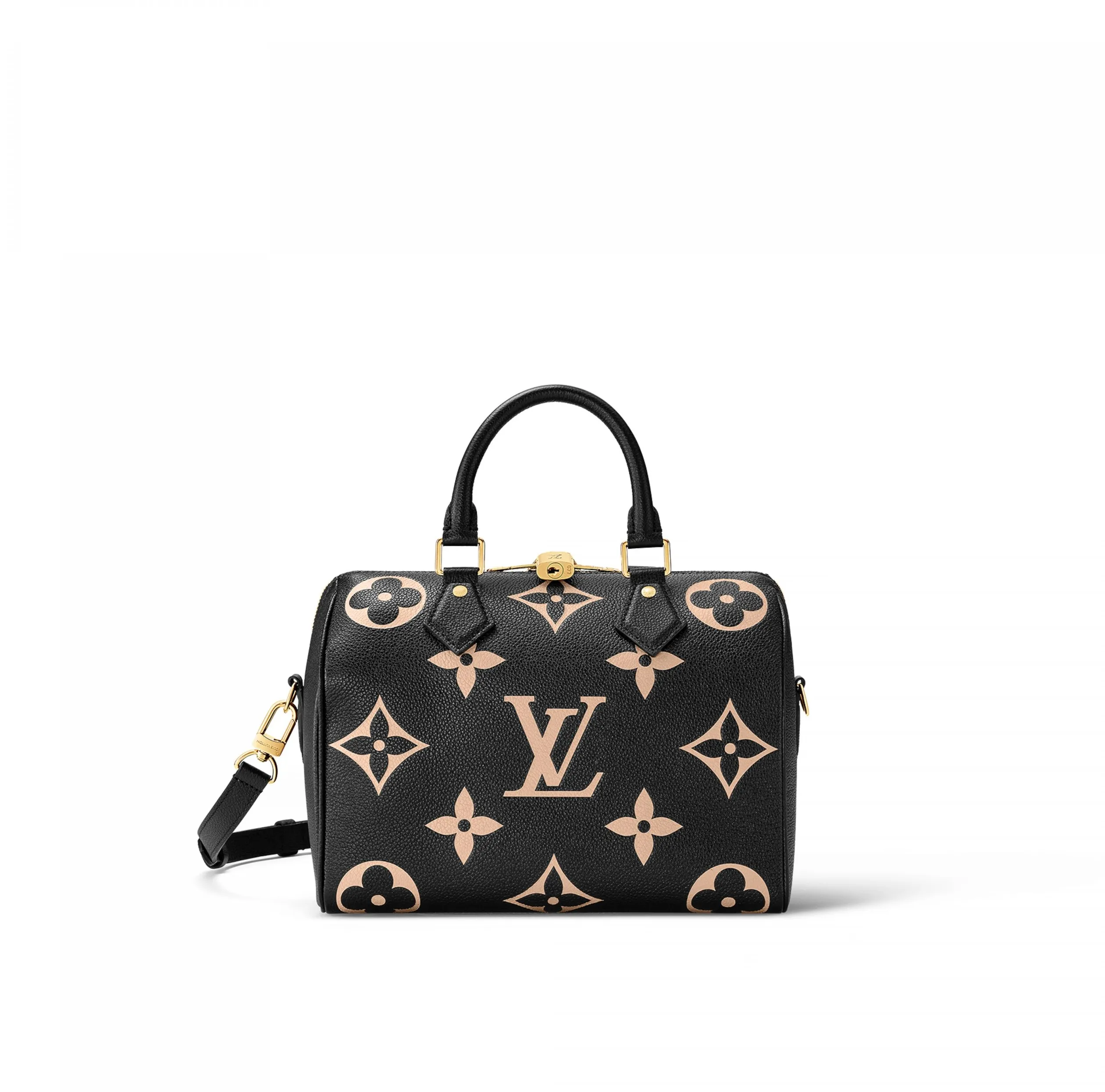 Bagsaaa M58947 Speedy Bandoulière 25 Bicolor Monogram Empreinte Leather Black Beige