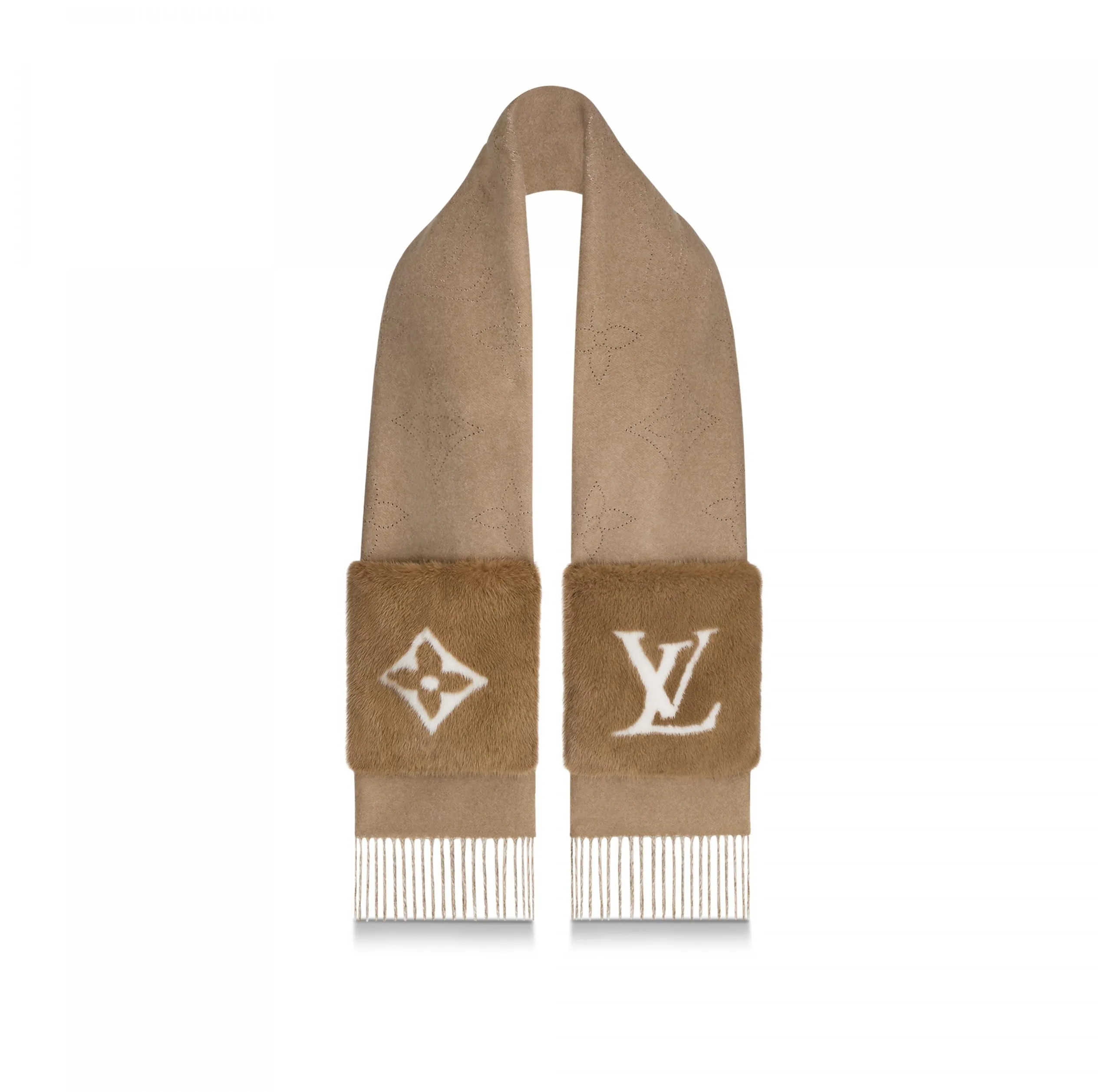 Replica bags Bagsaaa M77736 LV Cosy Mink Fur Collection Beige Scarf
