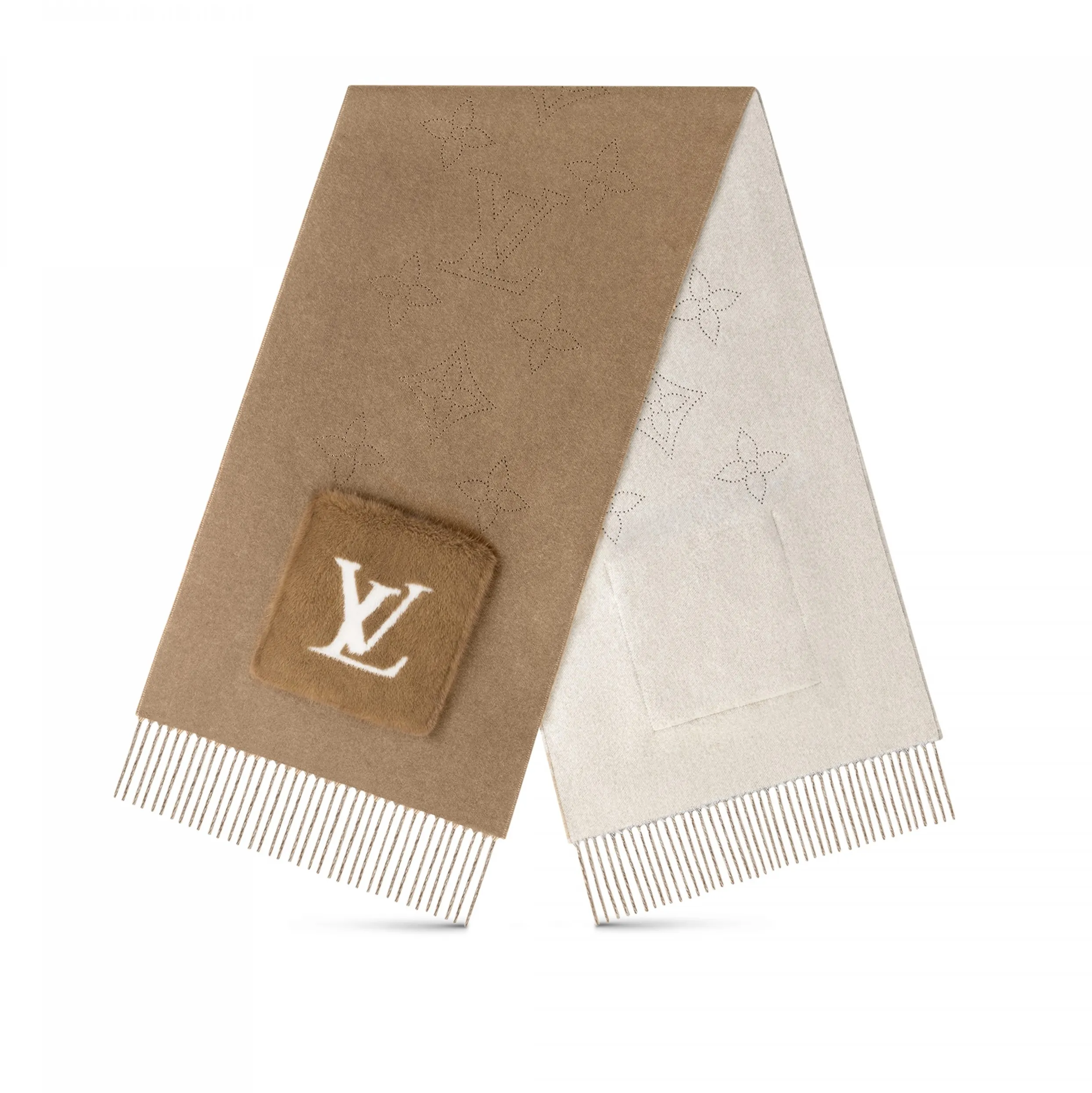 Bagsaaa M77736 LV Cosy Mink Fur Collection Beige Scarf