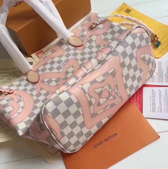 Replica shop Bagsaaa N41050 Neverfull MM Shoulder Bag Damier Azur Canvas