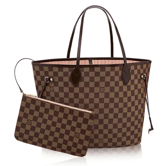 Bagsaaa N41603 Neverfull MM Shoulder Bag Damier Ebene Canvas