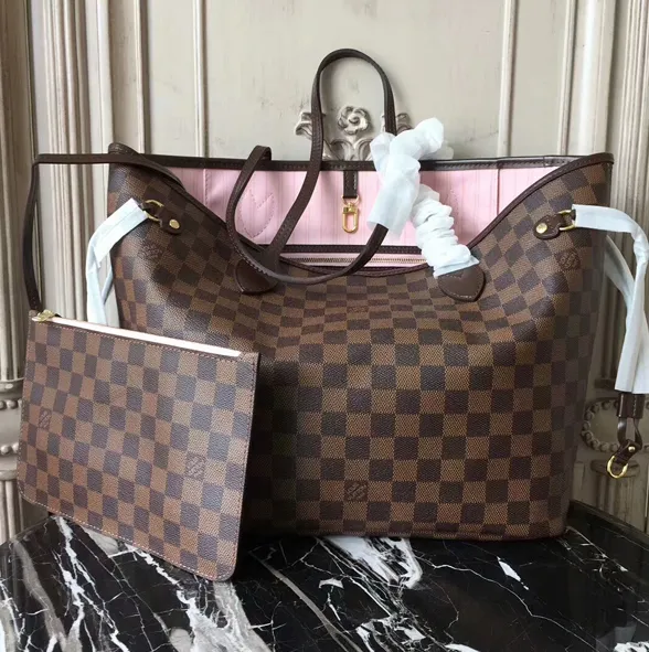 Replica goyard tote Bagsaaa N41603 Neverfull MM Shoulder Bag Damier Ebene Canvas