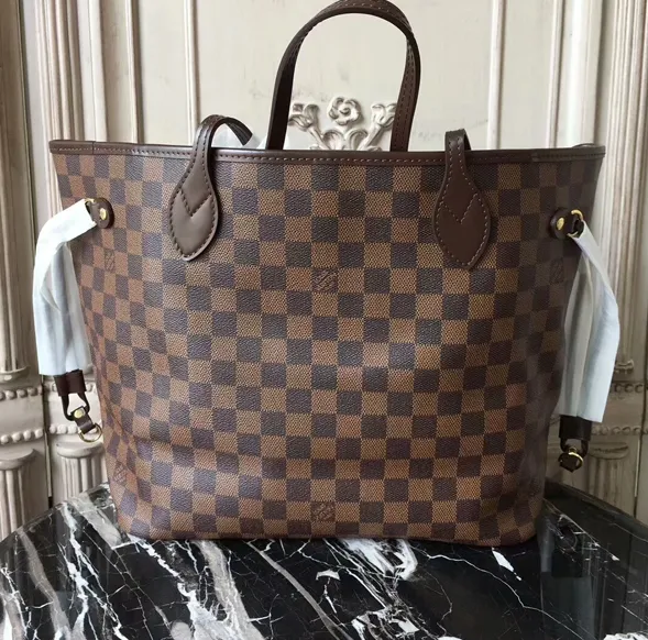 Replica goyard tote Bagsaaa N41603 Neverfull MM Shoulder Bag Damier Ebene Canvas