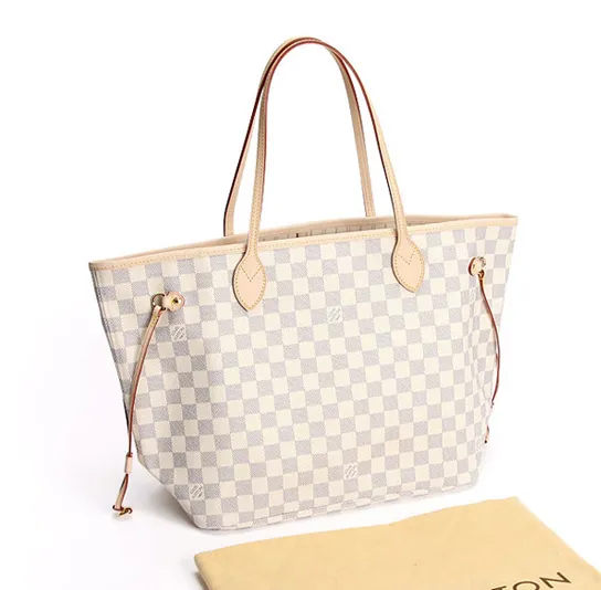 Shop shoulder bags Bagsaaa N51107 Neverfull MM Shoulder Bag Damier Azur Canvas
