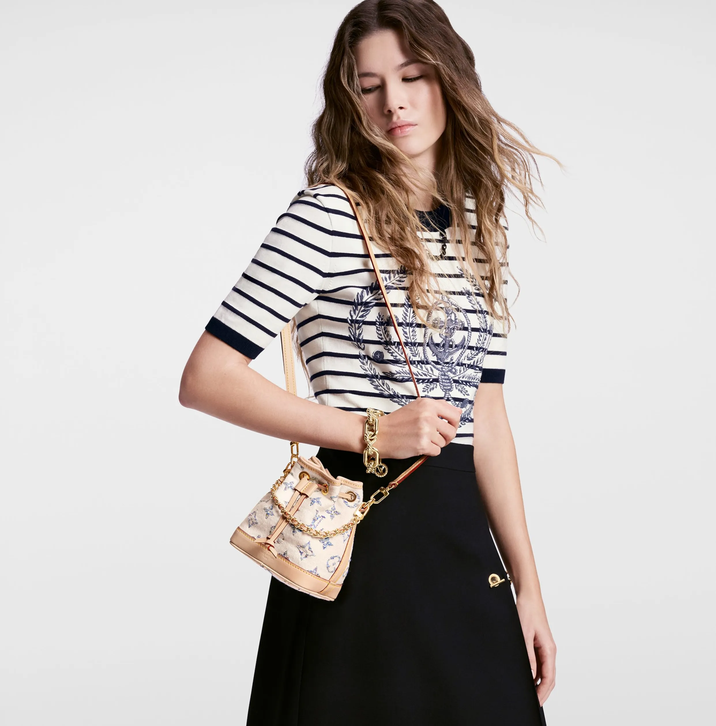 Shop shoulder bags Bagsaaa Nano Noé M83453 Multicolor White