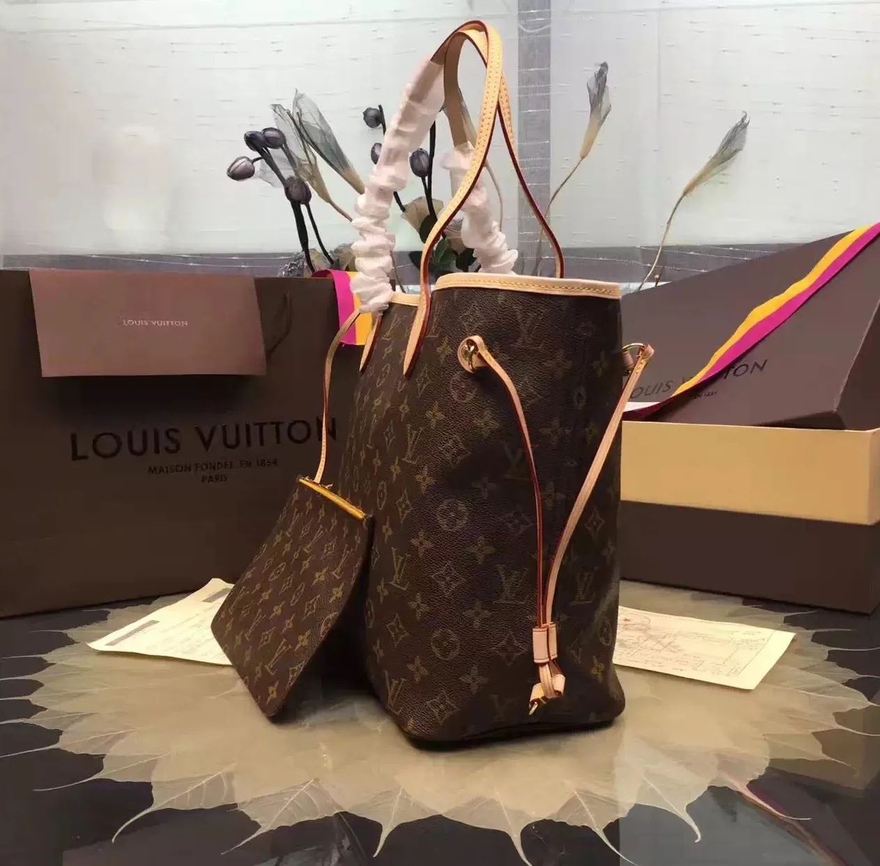 Original chanel store Bagsaaa Neverfull MM Bag Monogram Canvas M40997