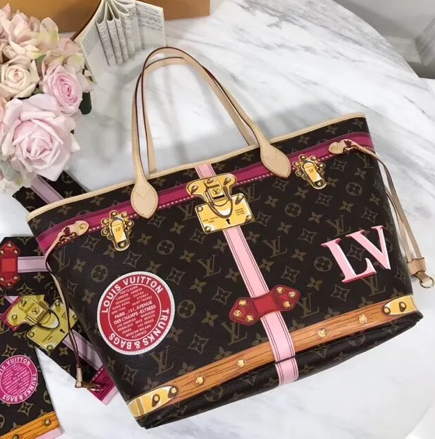 Iv belts replica Bagsaaa Neverfull MM Summer Trunk Monogram M41390