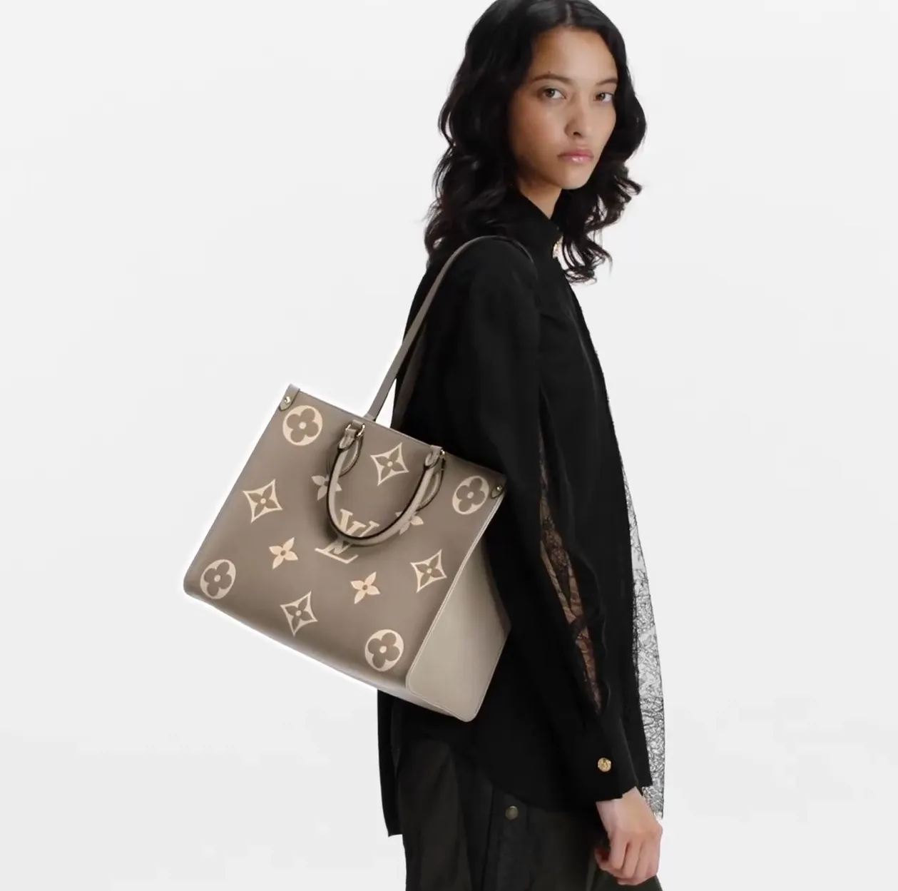 Lauren ralph lauren logo Bagsaaa OnTheGo MM M45494 Dove Cream