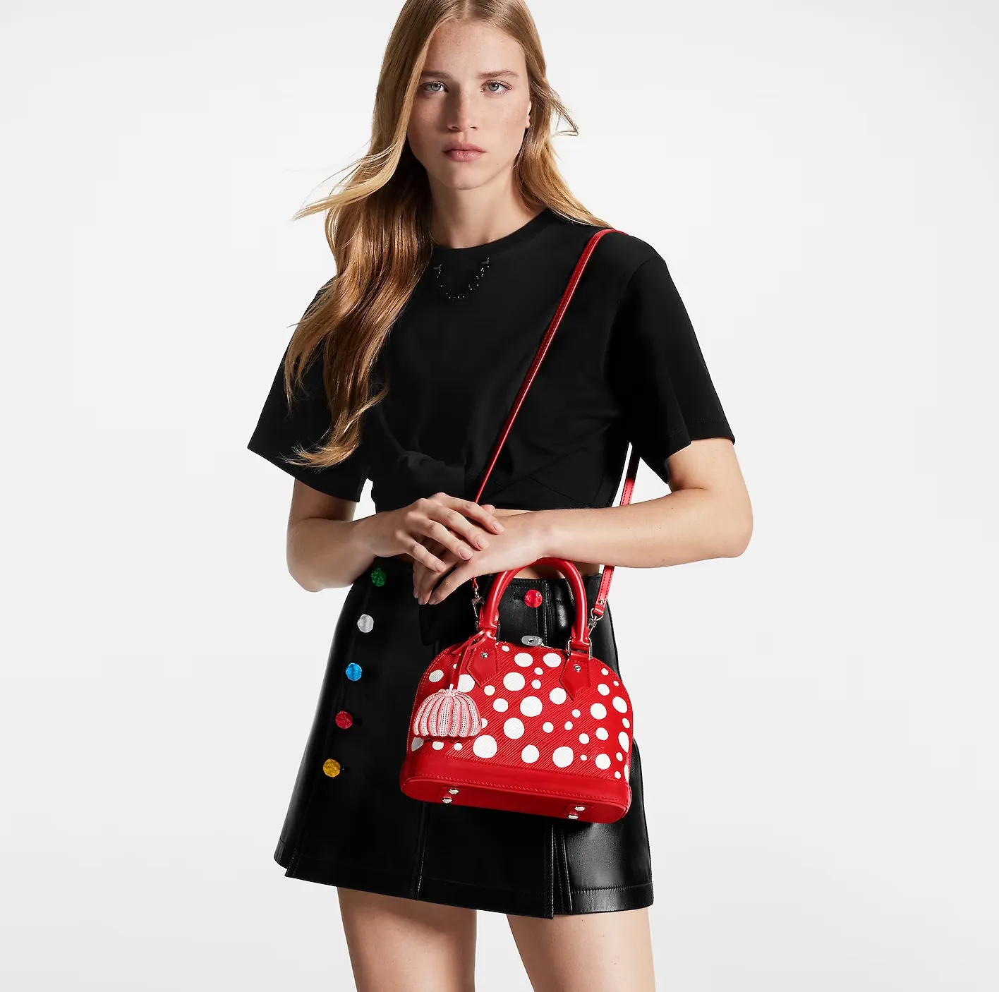 Lv shirt replica Bagsaaa Rouge Blanc M21698 LV x YK Alma BB