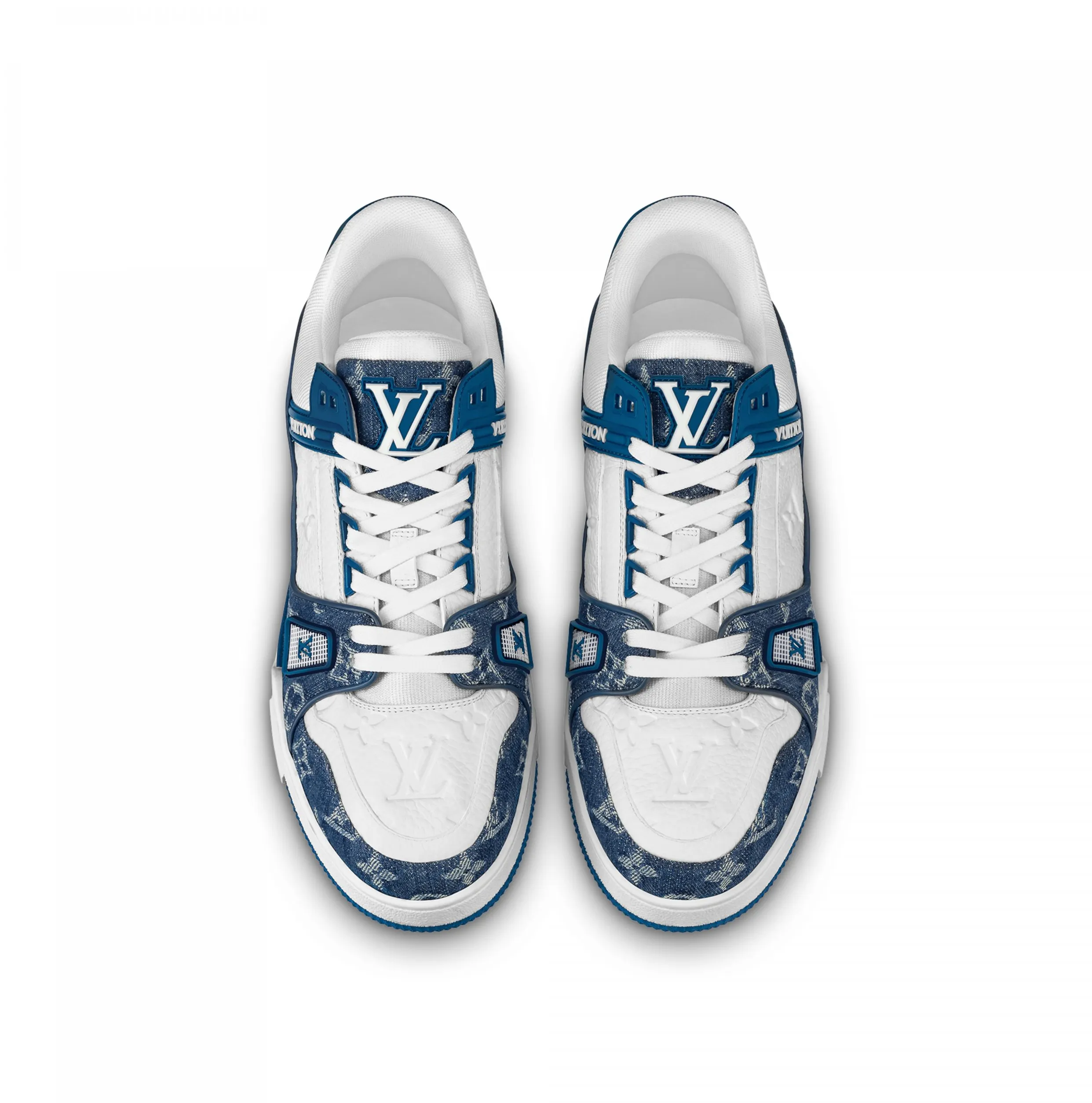 Replica bag Bagsaaa Trainer Sneaker Monogram Denim White Blue 1A9JH1