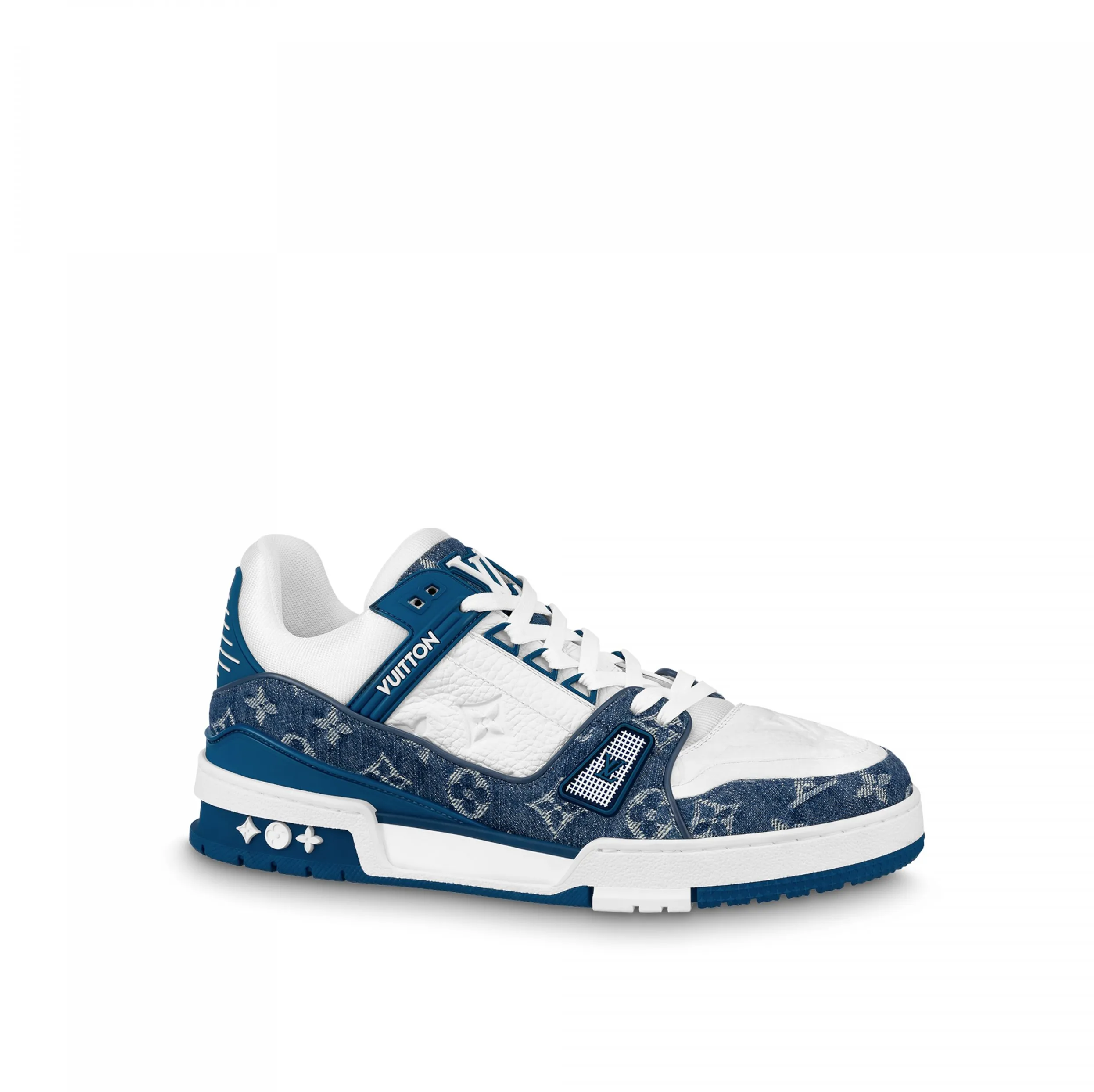 Bagsaaa Trainer Sneaker Monogram Denim White Blue 1A9JH1