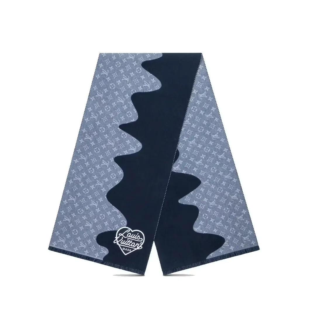 Bagsaaa x Nigo MP3255 Monogram Drip Blue Scarf