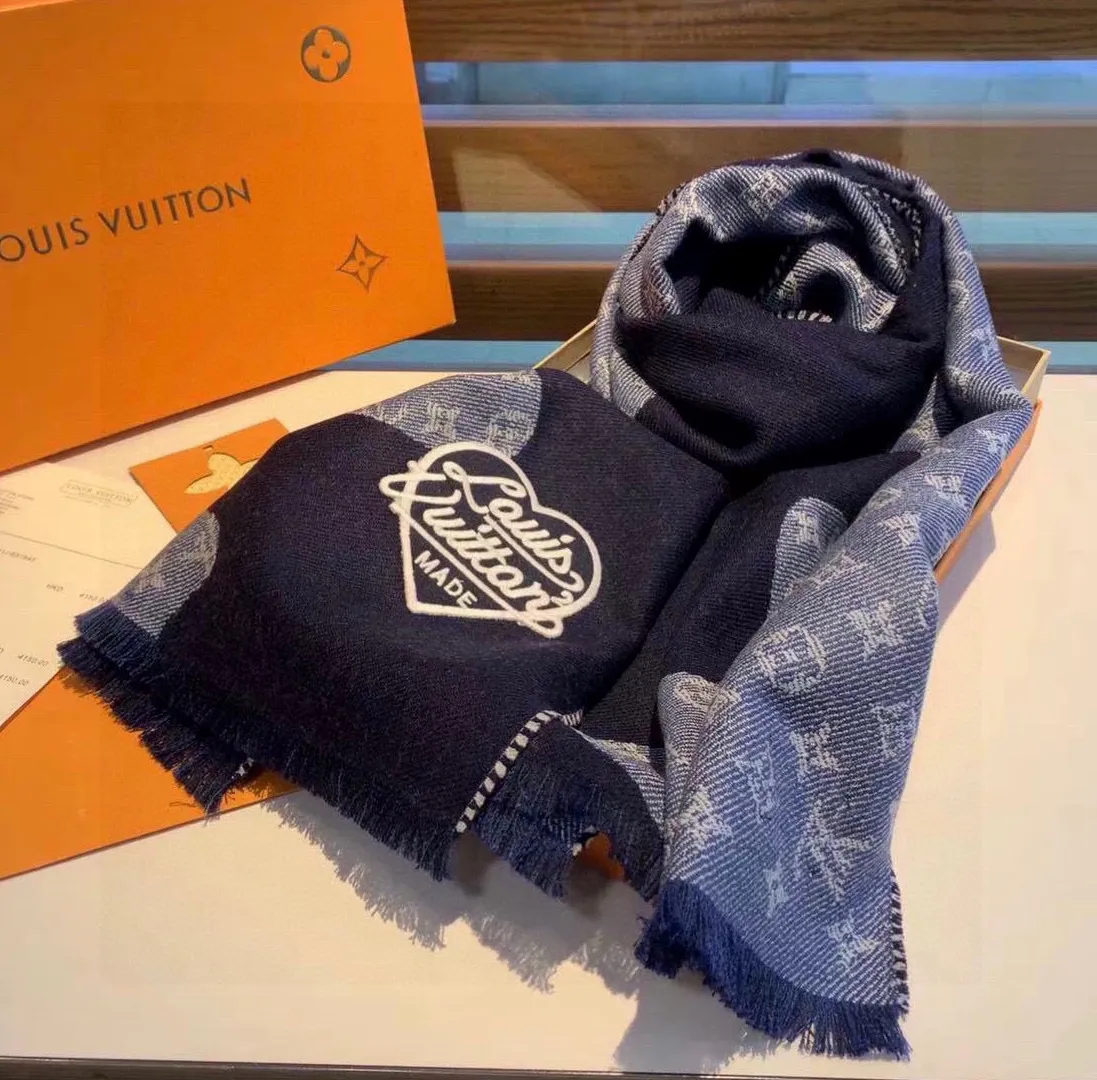Ouis vuitton christian dior Bagsaaa x Nigo MP3255 Monogram Drip Blue Scarf