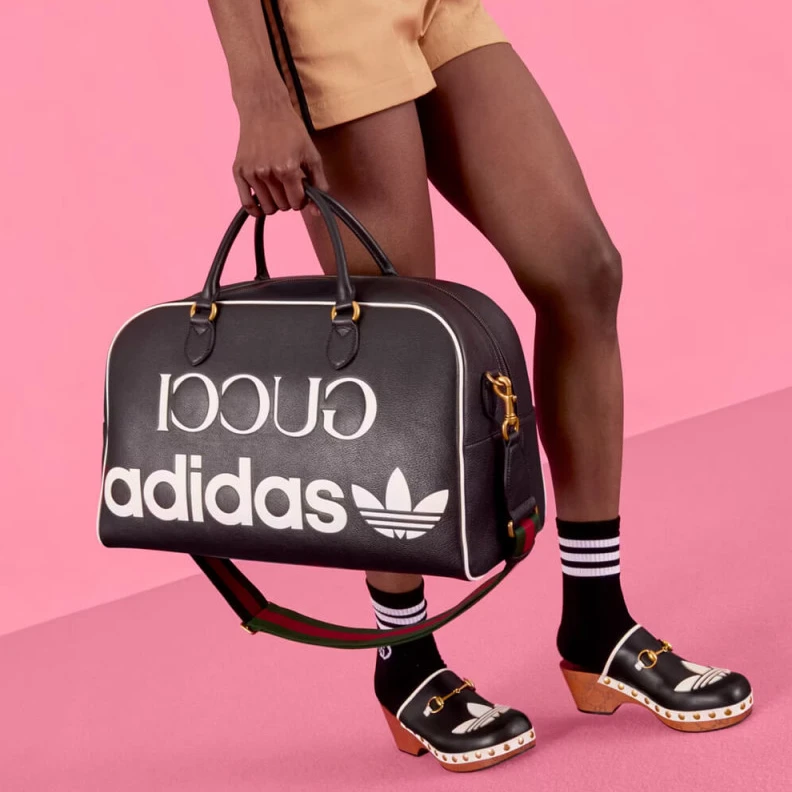 Replica bags Zip closu Adidas x Gucci Large Duffle Bag