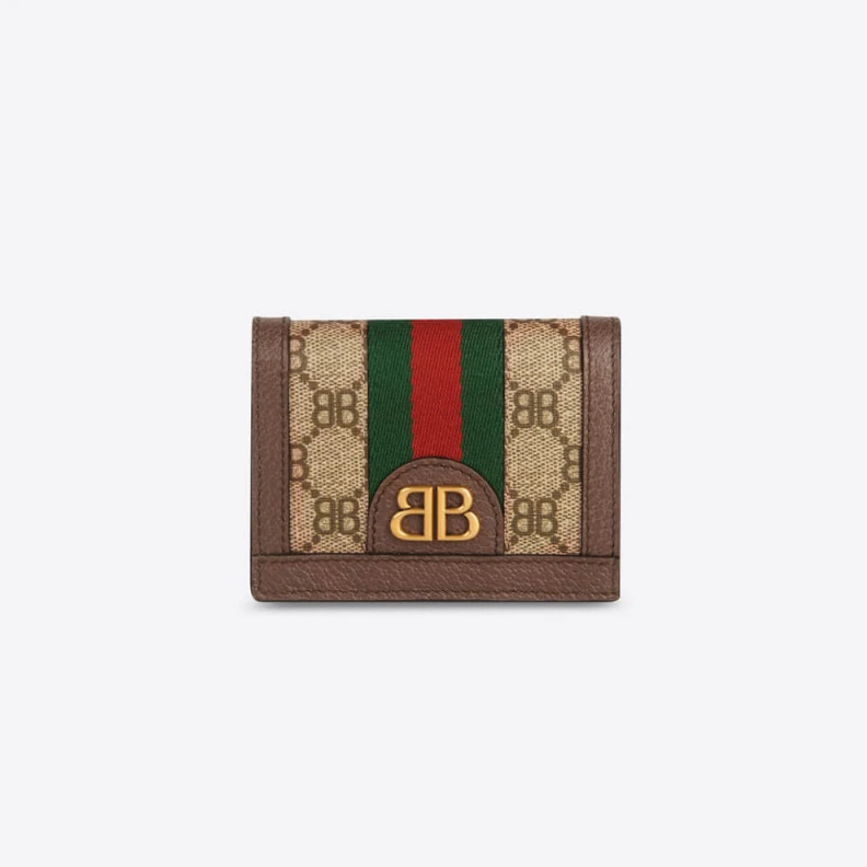 5 card sl Balenciaga x Gucci Hacker Card Case Wallet Coffee