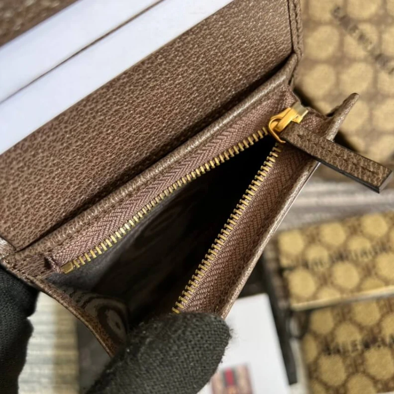 Top lv 5 card sl Balenciaga x Gucci Hacker Card Case Wallet Coffee