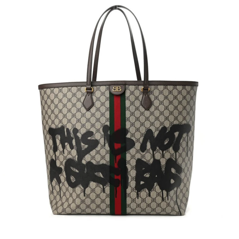 Tote Bag Balenciaga x Gucci Hacker Graffiti Large Tote Bag