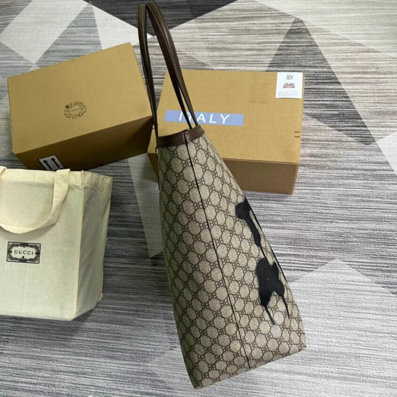 Replica bags lv Tote Bag Balenciaga x Gucci Hacker Graffiti Large Tote Bag