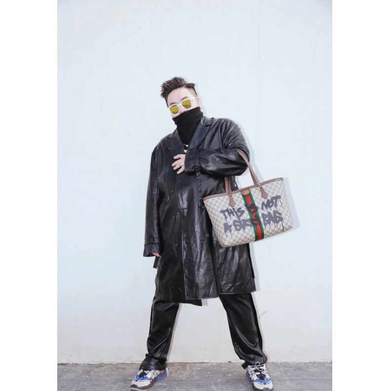 Louis vuitton locations 38 x 28 x Balenciaga x Gucci Hacker Graffiti Medium Tote Bag Beige