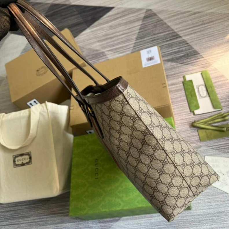 Louis vuitton locations 38 x 28 x Balenciaga x Gucci Hacker Graffiti Medium Tote Bag Beige