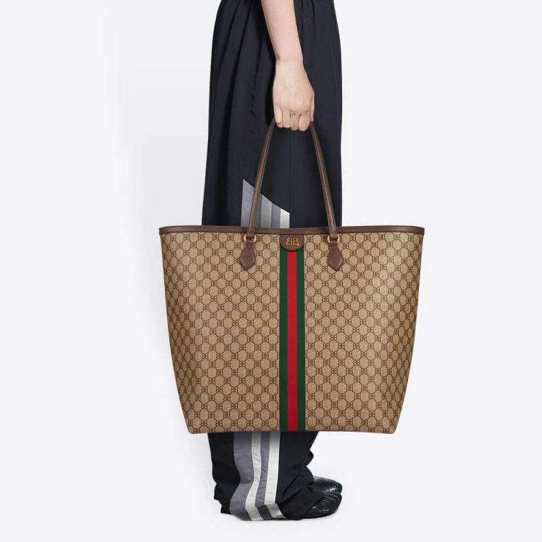 Magnet cl Balenciaga x Gucci Hacker Large Tote Bag Beige