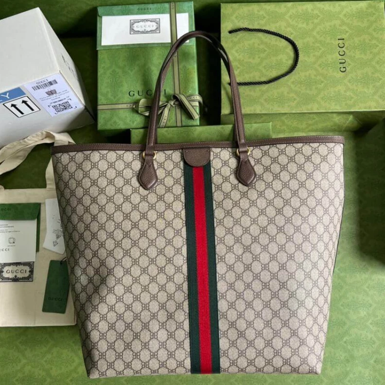 Replica bags Magnet cl Balenciaga x Gucci Hacker Large Tote Bag Beige