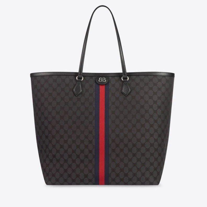 1 inner p Balenciaga x Gucci Hacker Large Tote Bag Black