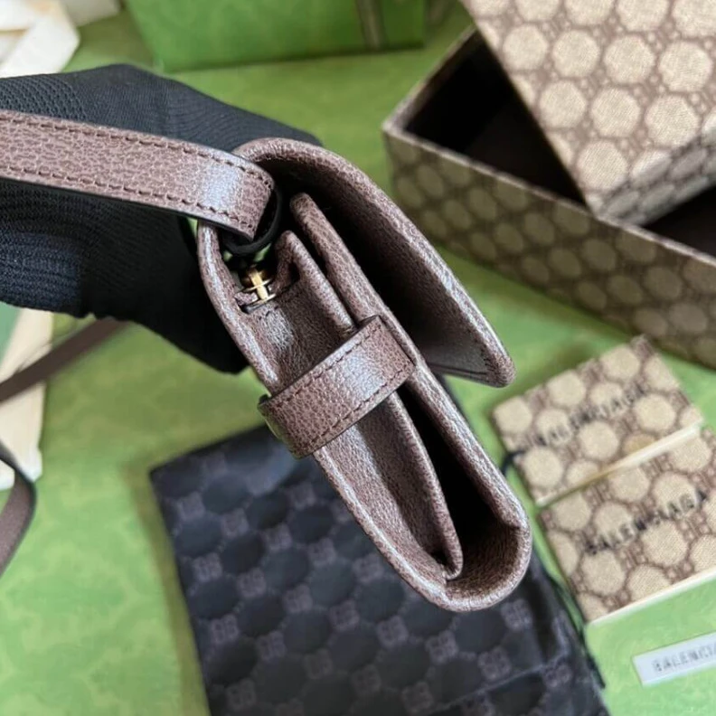 Lv belts replica Adjustabl Balenciaga x Gucci Hacker Mini Crossbody Bag Coffee
